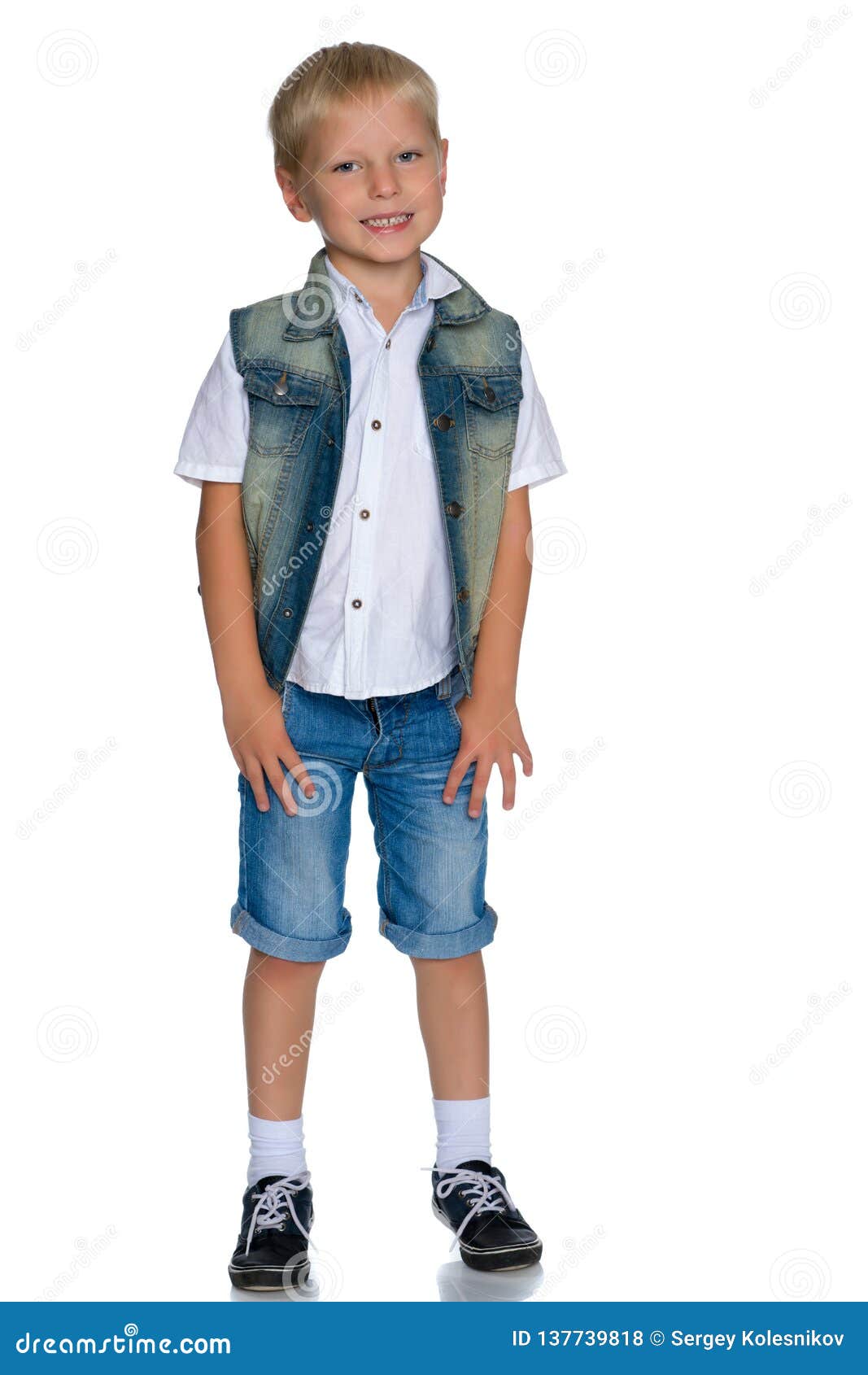 Handsome Little Boy in Full Growth Stock Photo - Image of excited ...