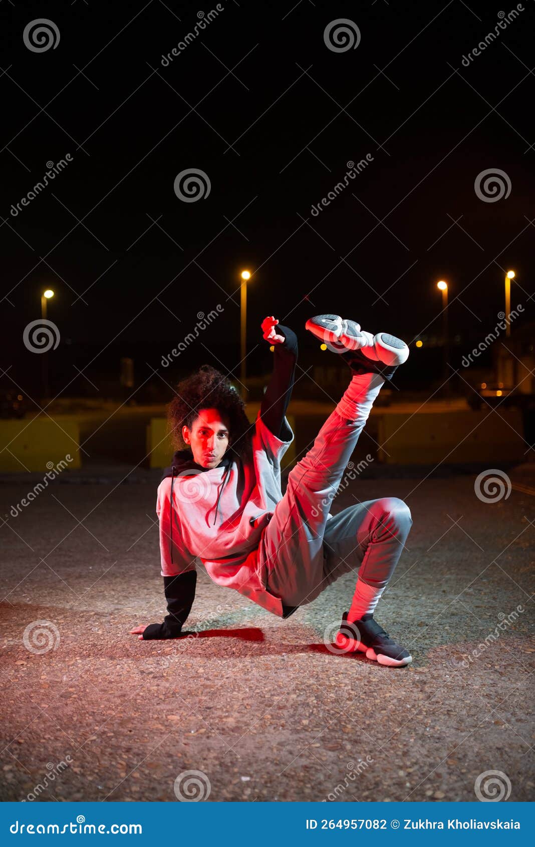 Handsome Male Dancer at Night Stock Photo - Image of modern, ethnic:  264957082