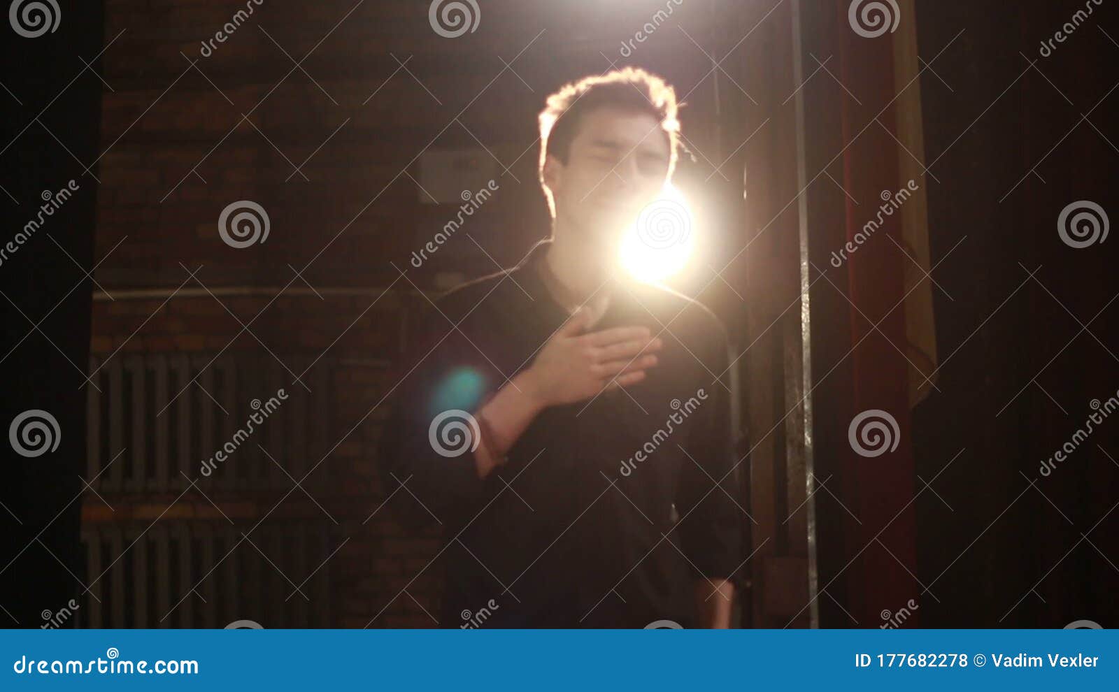 Handsome Man Against Backlight Background is Dancing Stock Footage ...