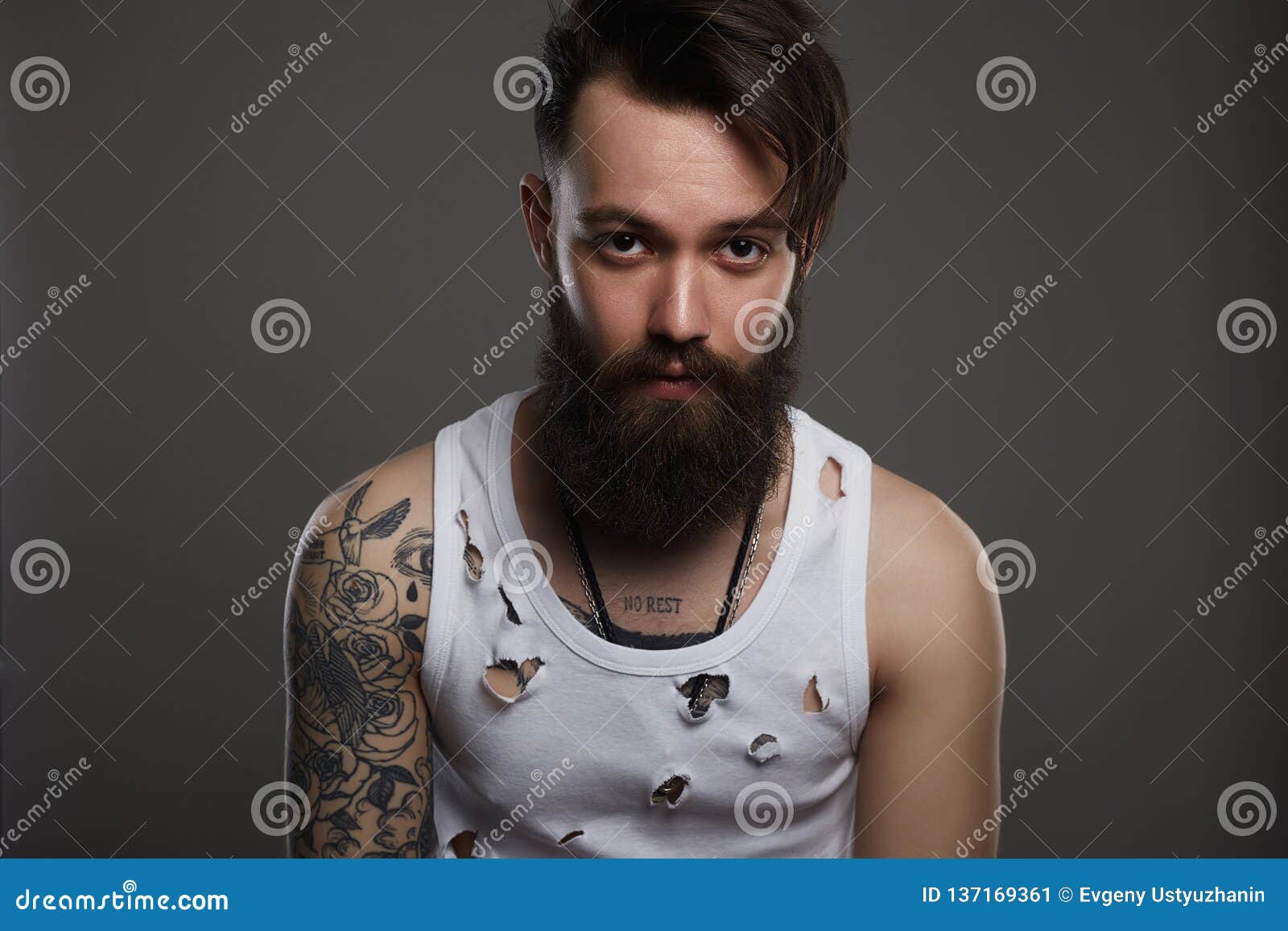 Boy Stylish Haircut Tattoo Handsome Man Stock Photo 1617388861 |  Shutterstock