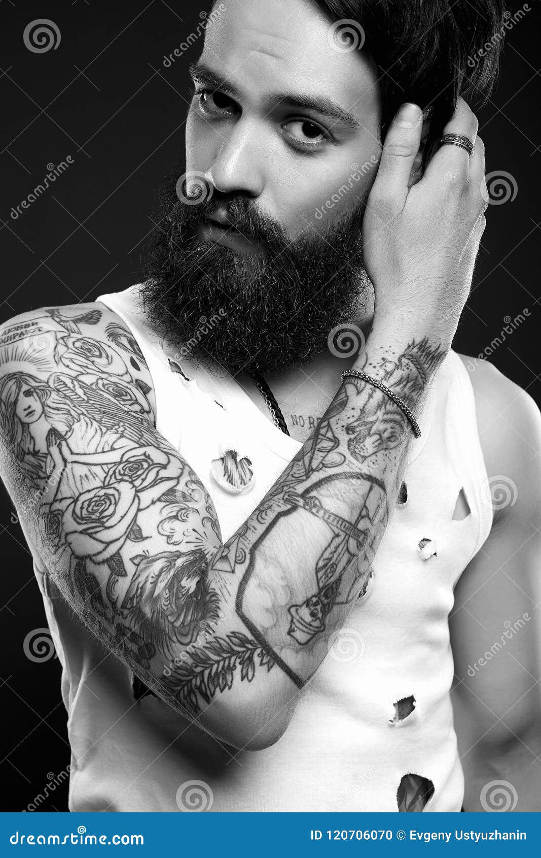 Handsome Man with Beard and Tattoo Stock Photo - Image of muscular, muscles: 120706070 Handsome Man with Beard and Tattoo Stock Photo - Image of muscular, muscles: 120706070