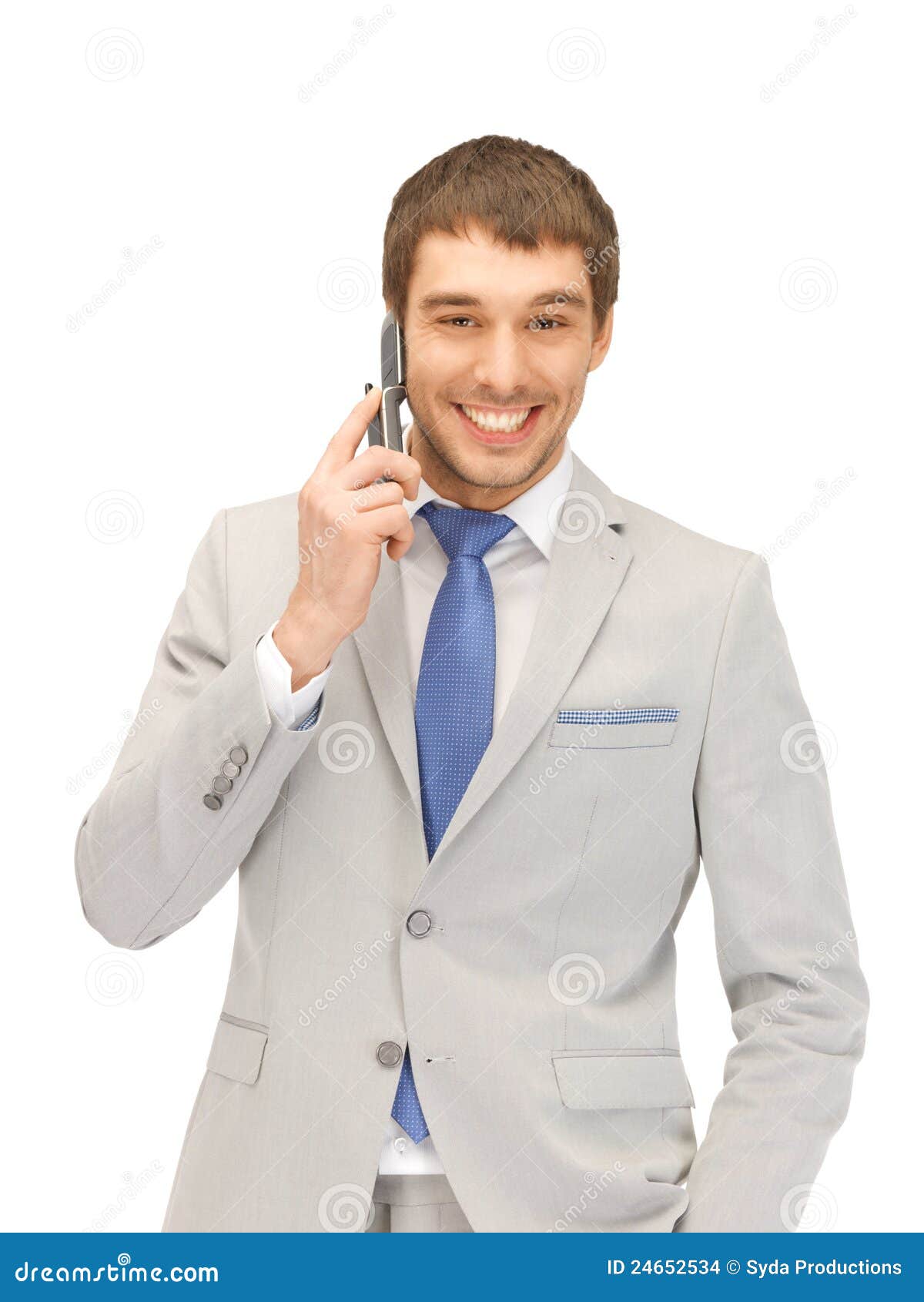 Handsome Man with Cell Phone Stock Photo - Image of calling