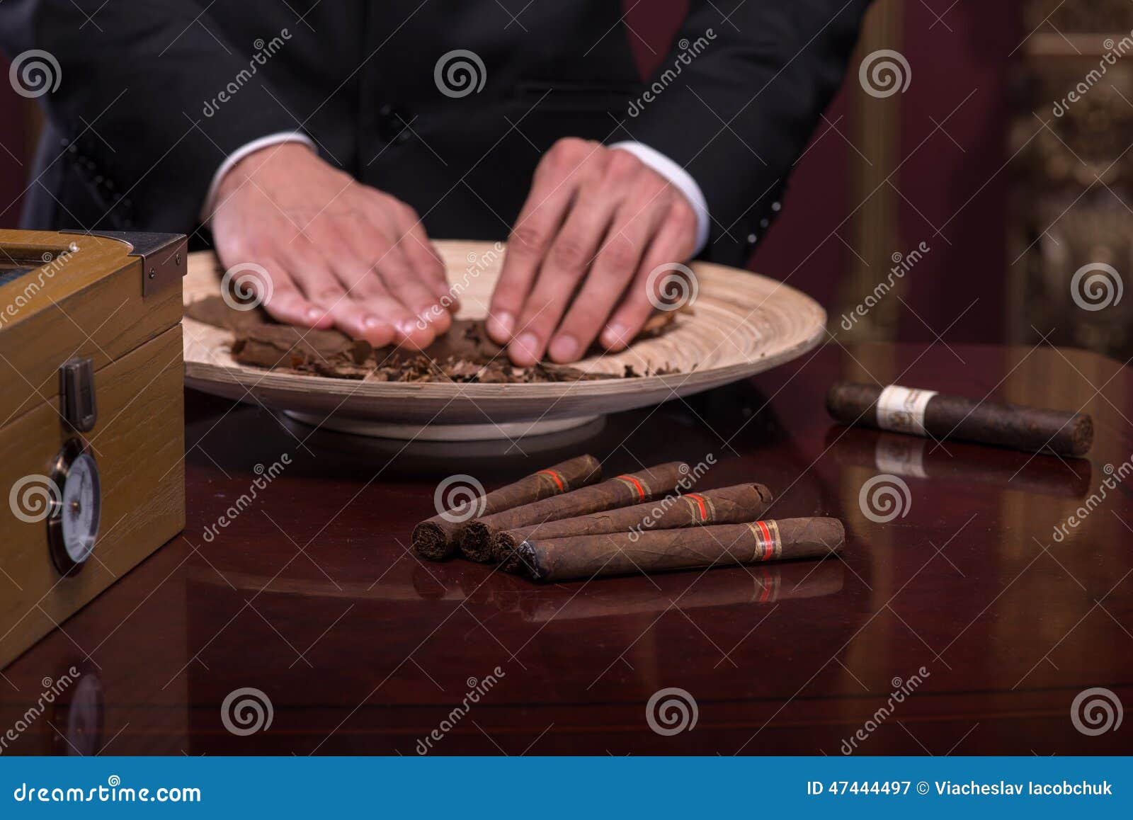 Handsome man with cigar stock image. Image of executive 47444497