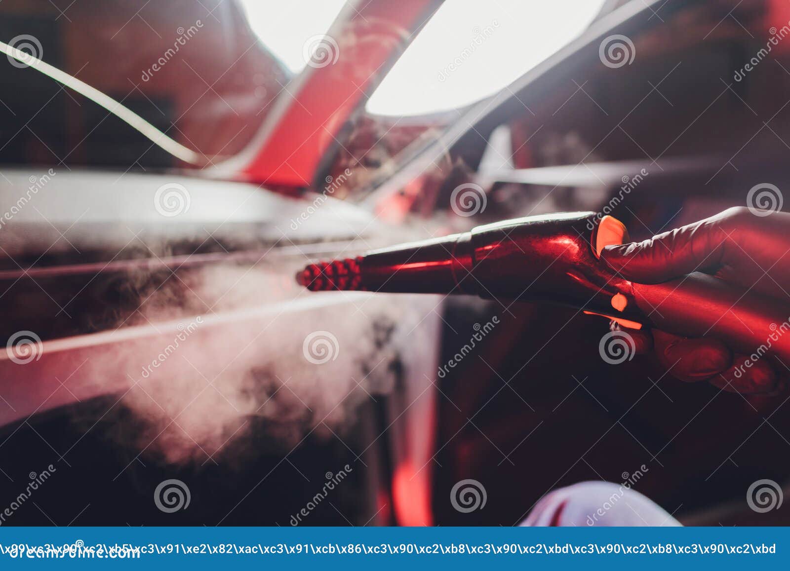 Portrait Of Worker Use Car Interior Steam Cleaner. Vapor Sterilization  Stock Photo, Picture and Royalty Free Image. Image 175110638.