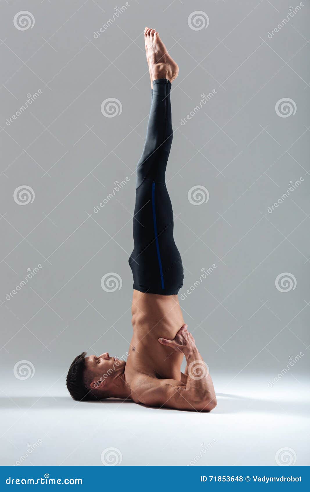Handsome Man Doing Yoga Pose Stock Photo Image of asana, body 71853648