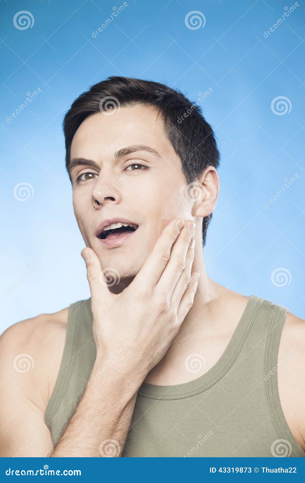 Handsome Man in Front of Mirror Checking is he we Stock Image Image of torso, mirror 43319873