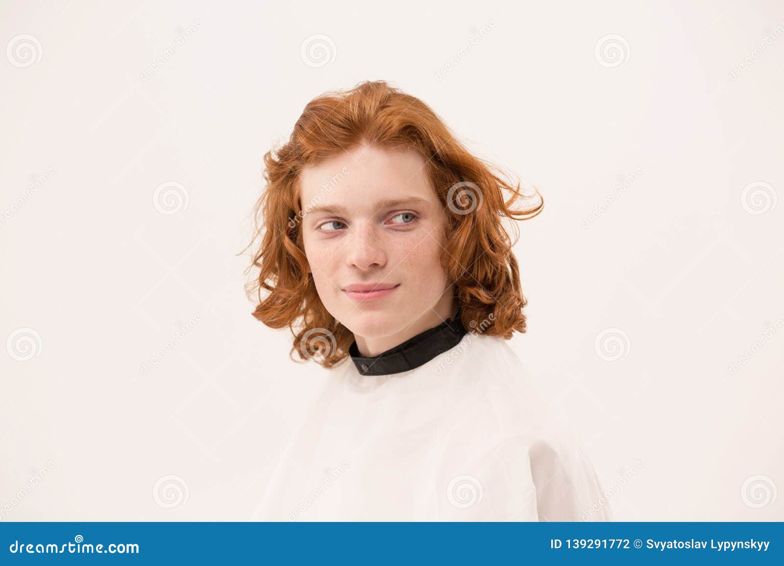 Handsome Man With Ginger Hair Before Haircut Stock Photo