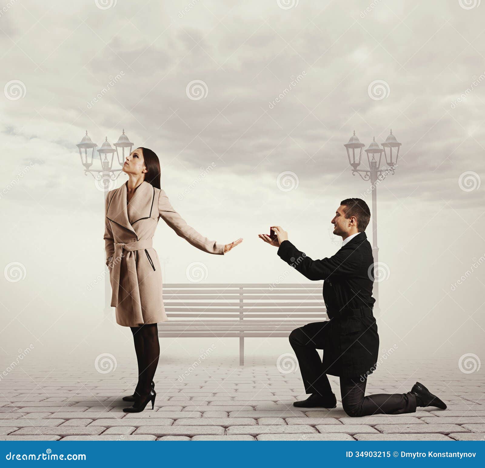 Handsome Man Making Proposal of Marriage Stock Image Image of love