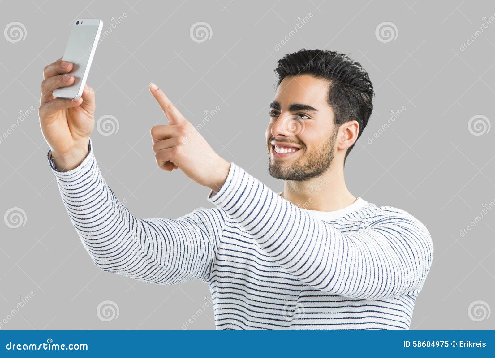 Handsome Man Making a Selfie Stock Image - Image of photographing ...