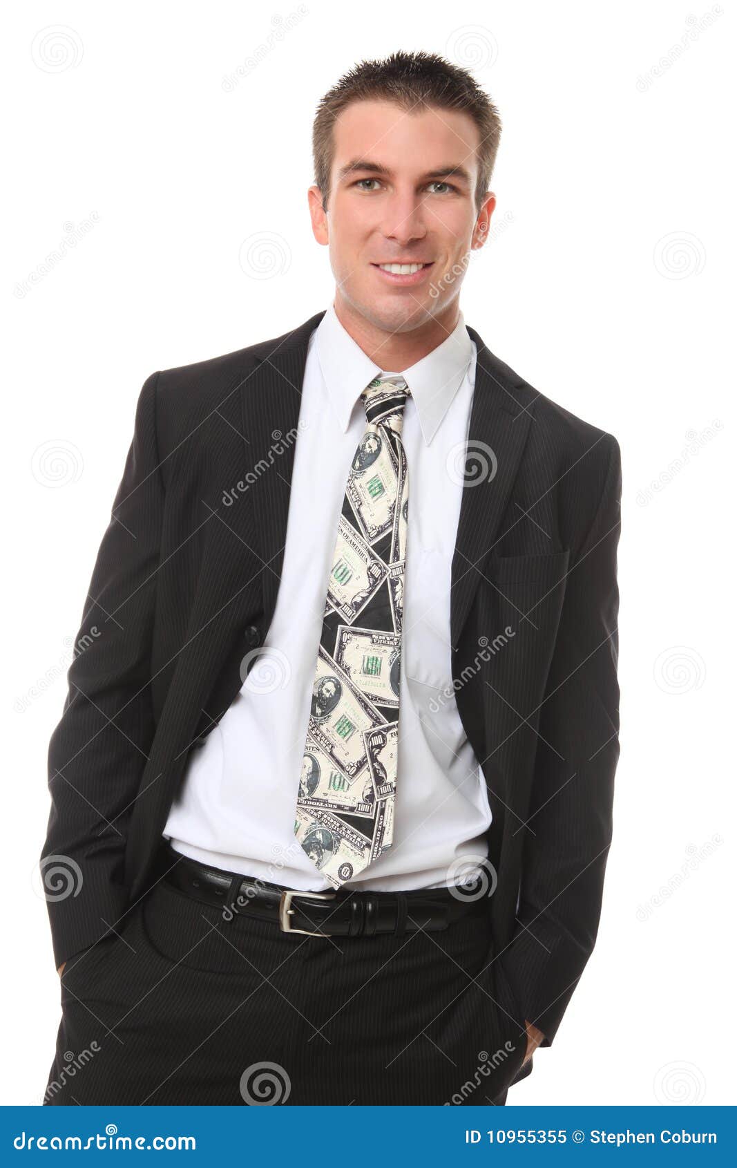 Handsome Man with Money Tie Stock Image Image of career, handsome