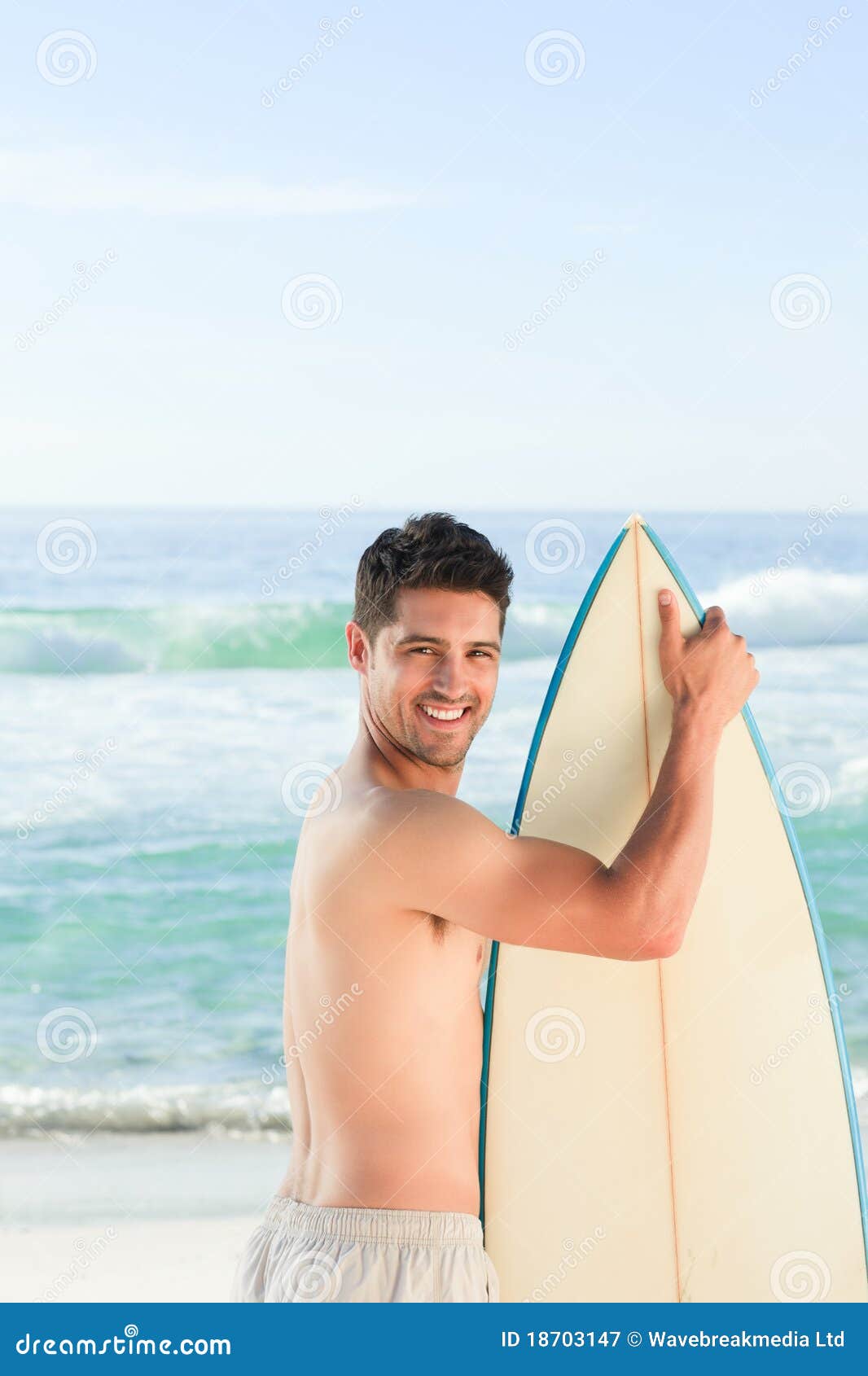Handsome Man beside the Sea Stock Image - Image of adult, board: 18703147
