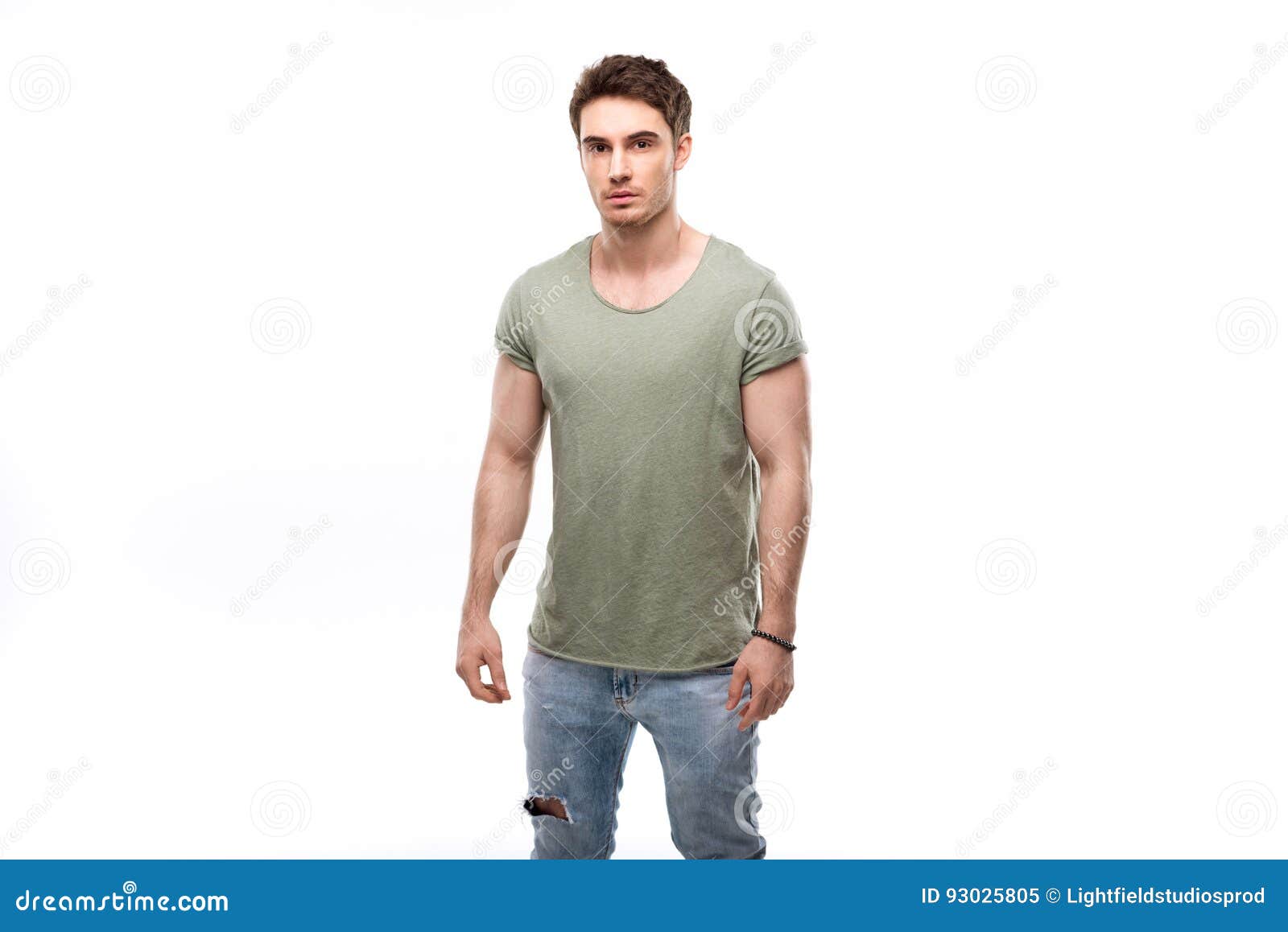 Handsome Man Standing and Looking at Camera Stock Image - Image of ...