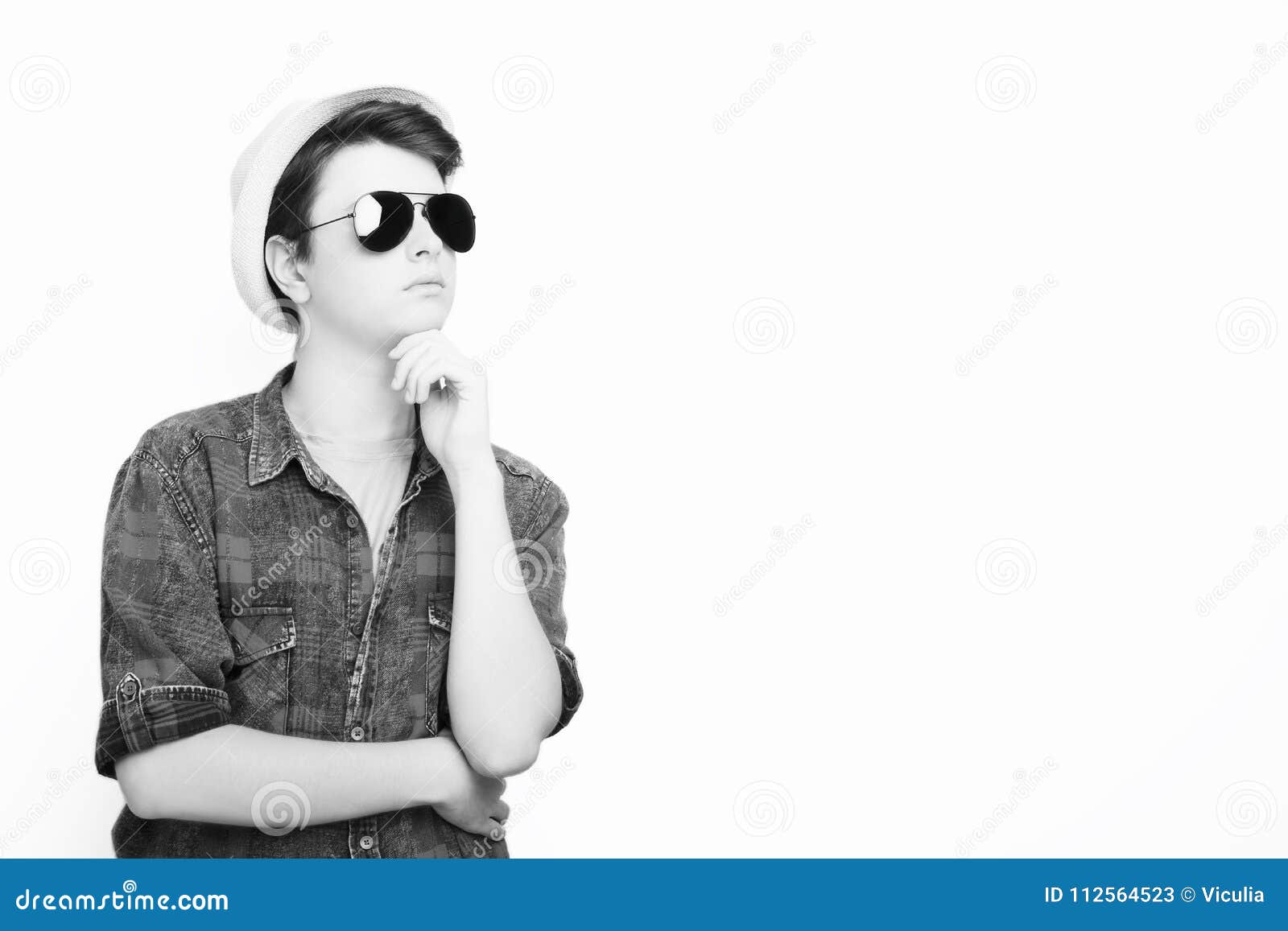 Handsome Man with Sunglasses and Hat Stock Image Image of model