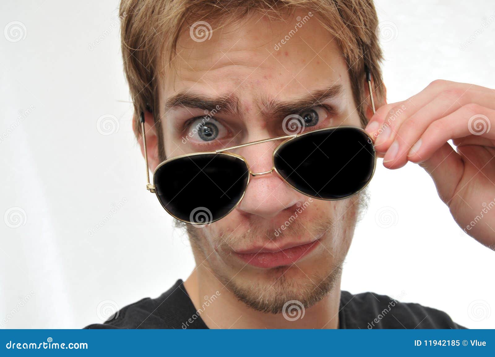 Handsome Man Taking Aviator Sunglasses Off Stock Image Image of aviators, portrait 11942185