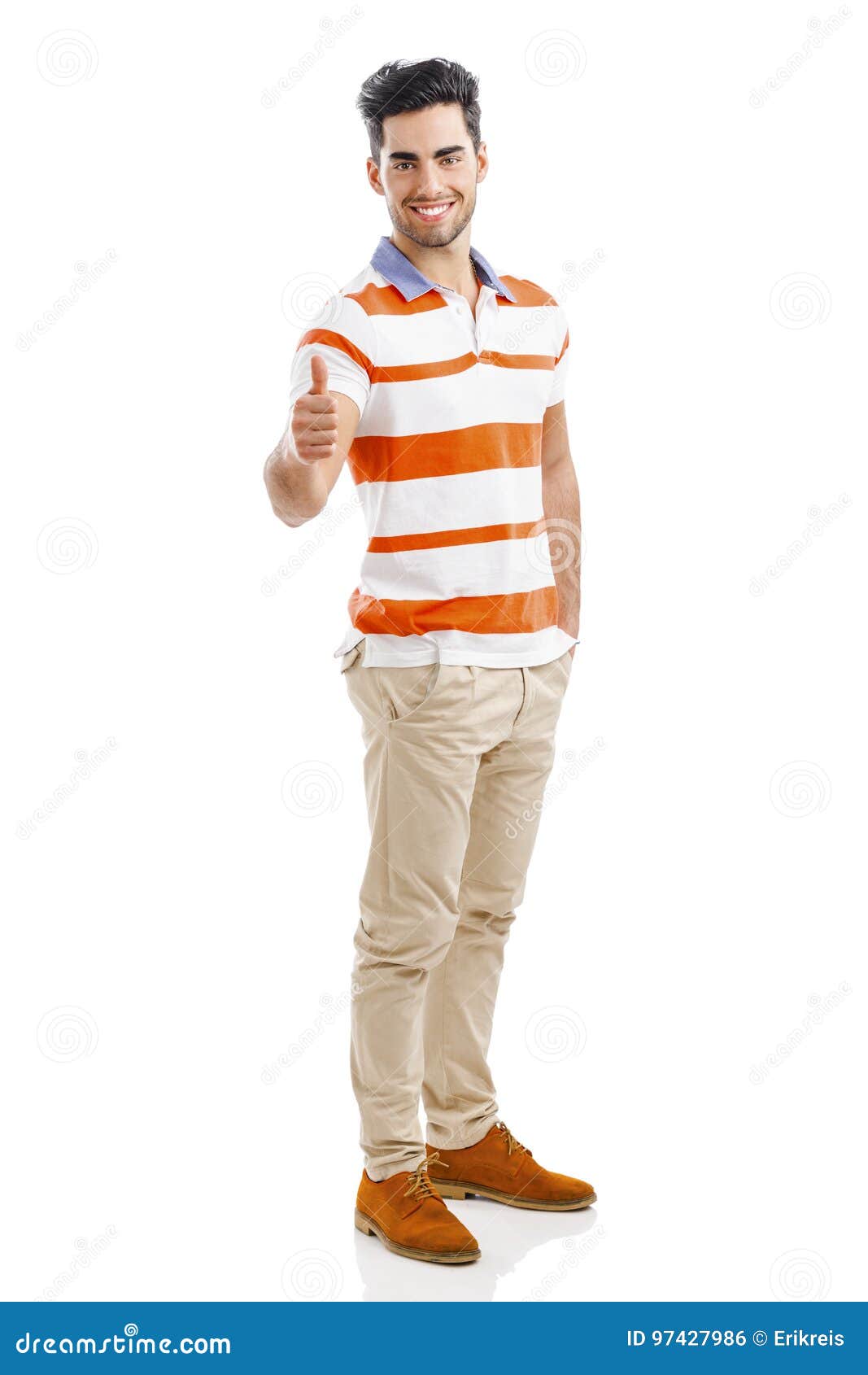 Handsome Man with Thumbs Up Stock Photo - Image of american, white ...