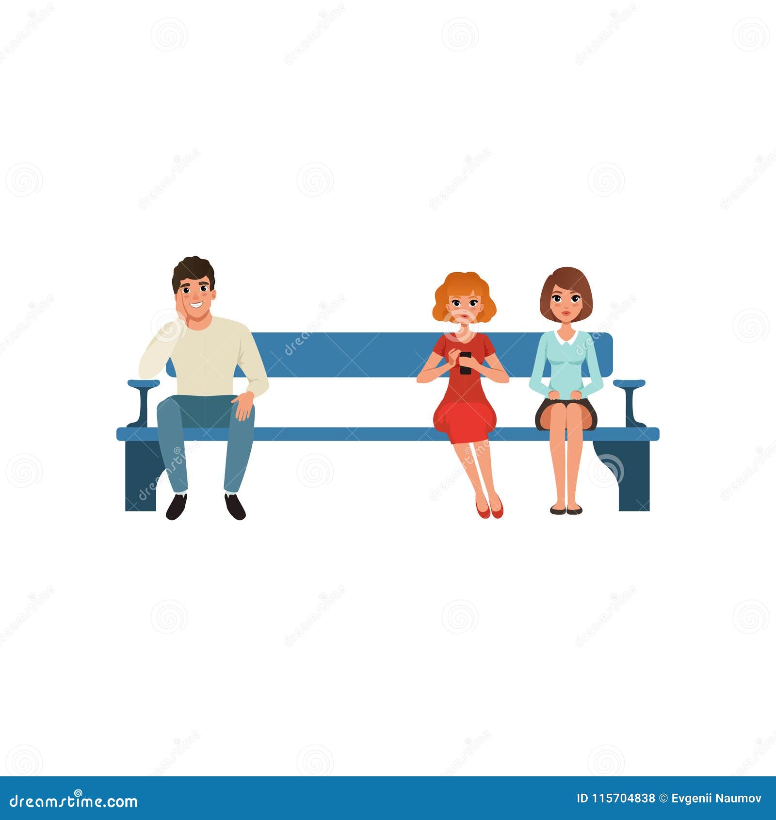 cartoon person sitting on a bench