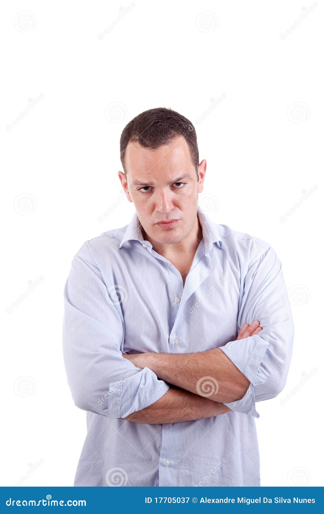 Handsome Man Upset With His Arms Crossed Stock Image Image of anger