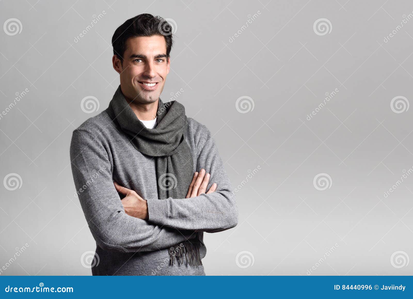 Handsome Man Wearing Winter Clothes On White Background Stock Photo ...