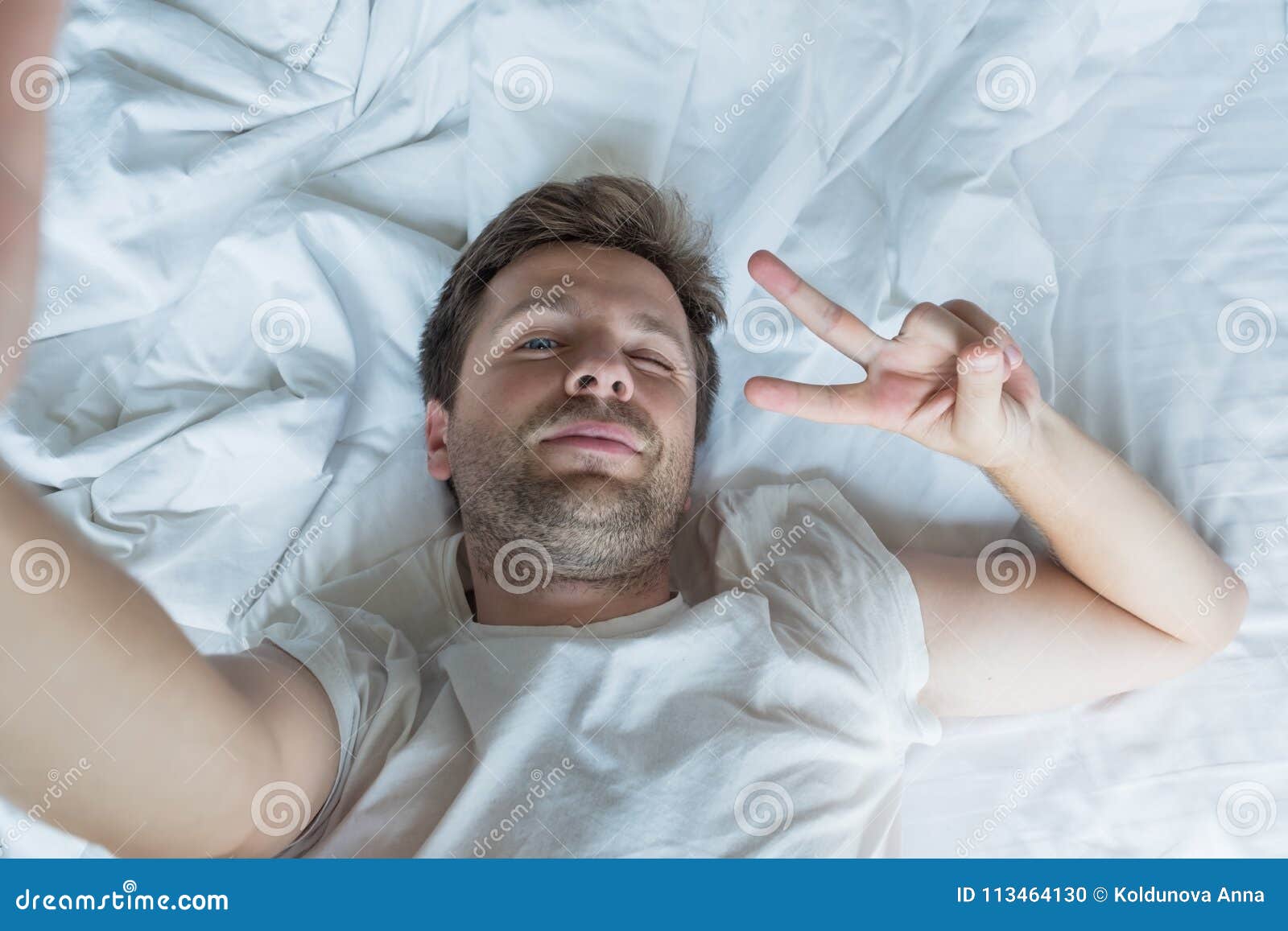 White men in bed