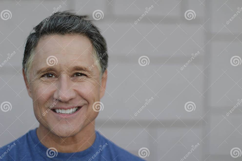 Handsome Mature Male With A Perfect Smile Stock Image Image Of Laughing Hair 48382065