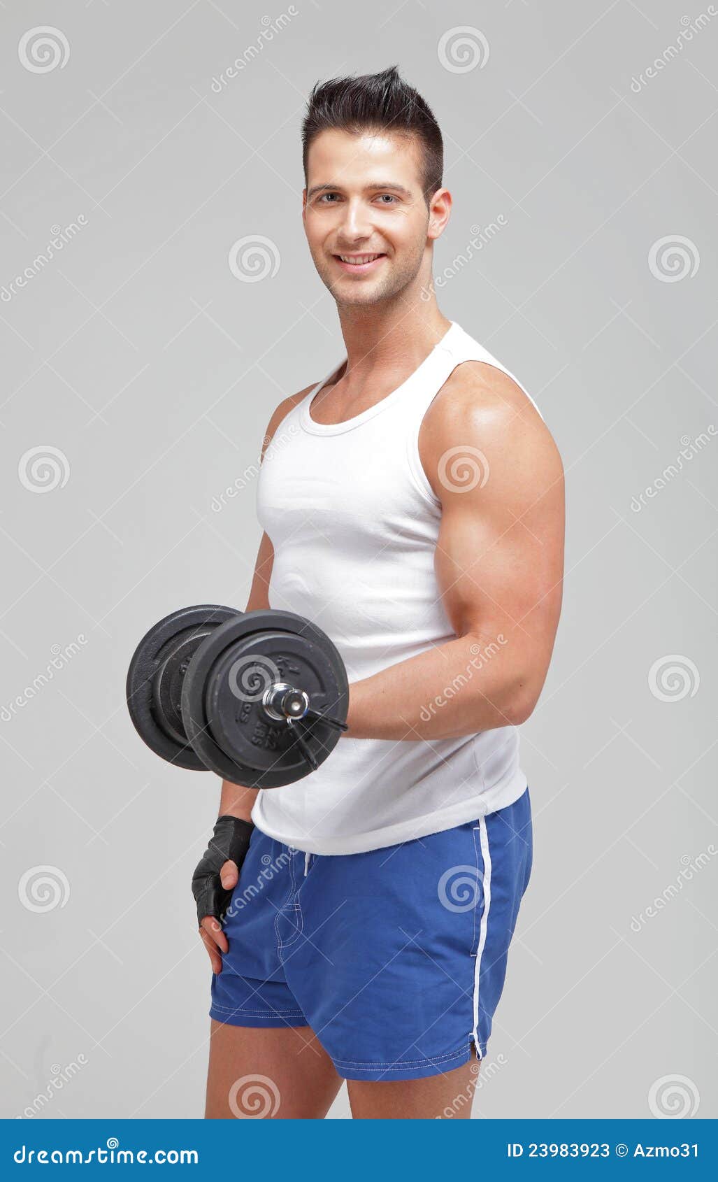 Handsome men with weight stock image. Image of health - 23983923