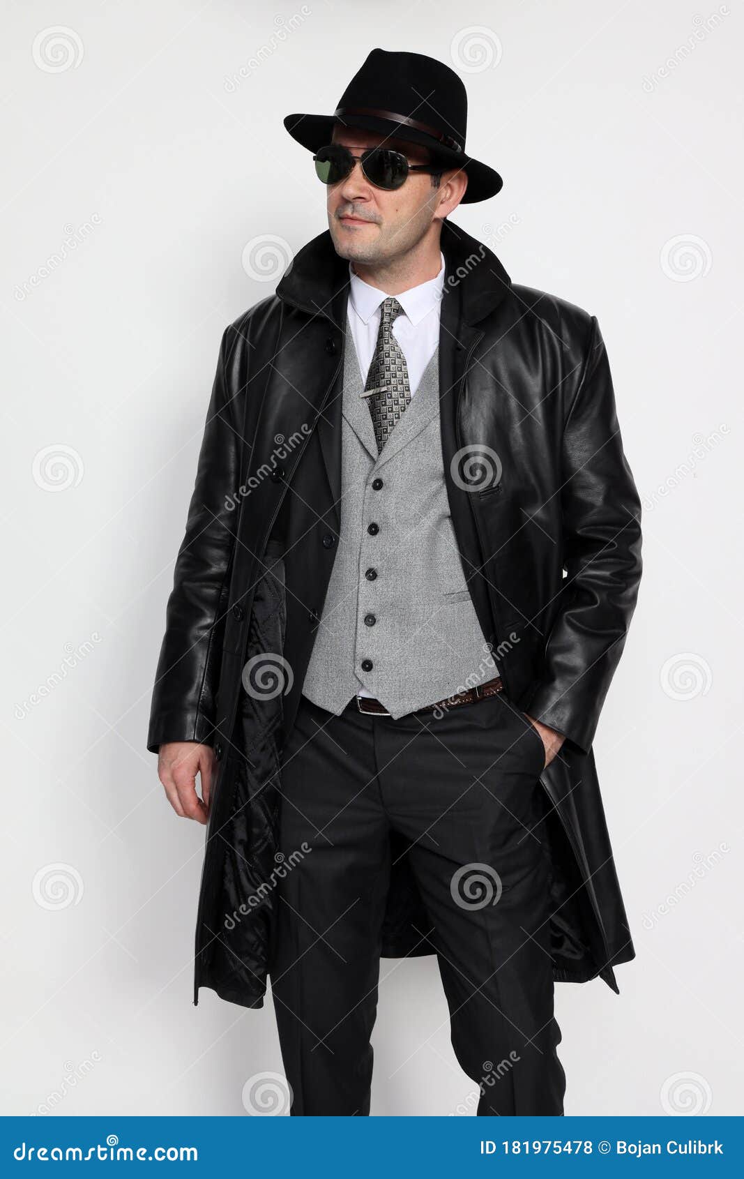 Handsome Middle Aged Man Posing in Studio on Isolated Background. Style ...