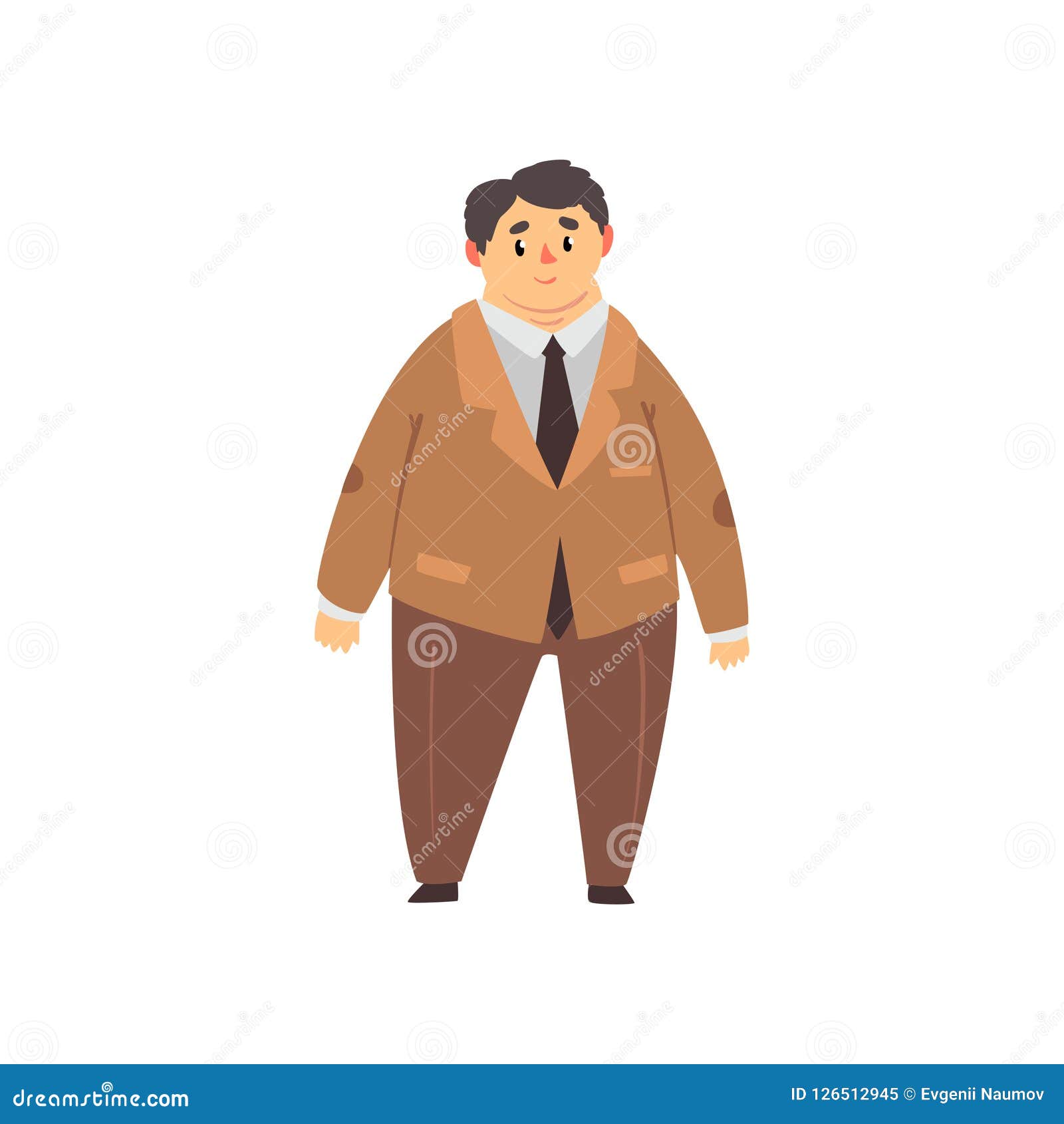 Handsome Overweight Man Dressed Brown Suit, Fat Guy In Fashionable ...