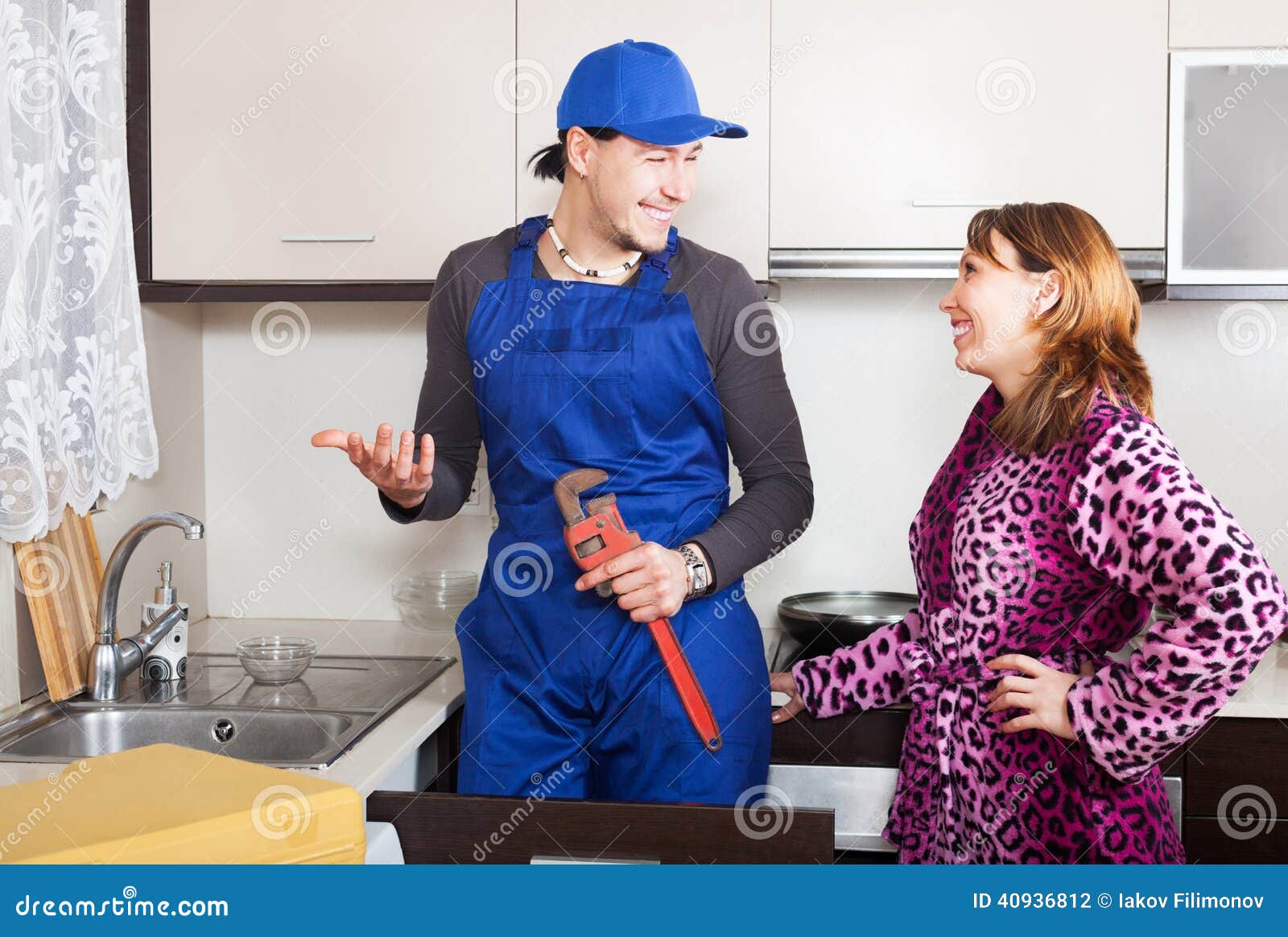 plumber with house wife