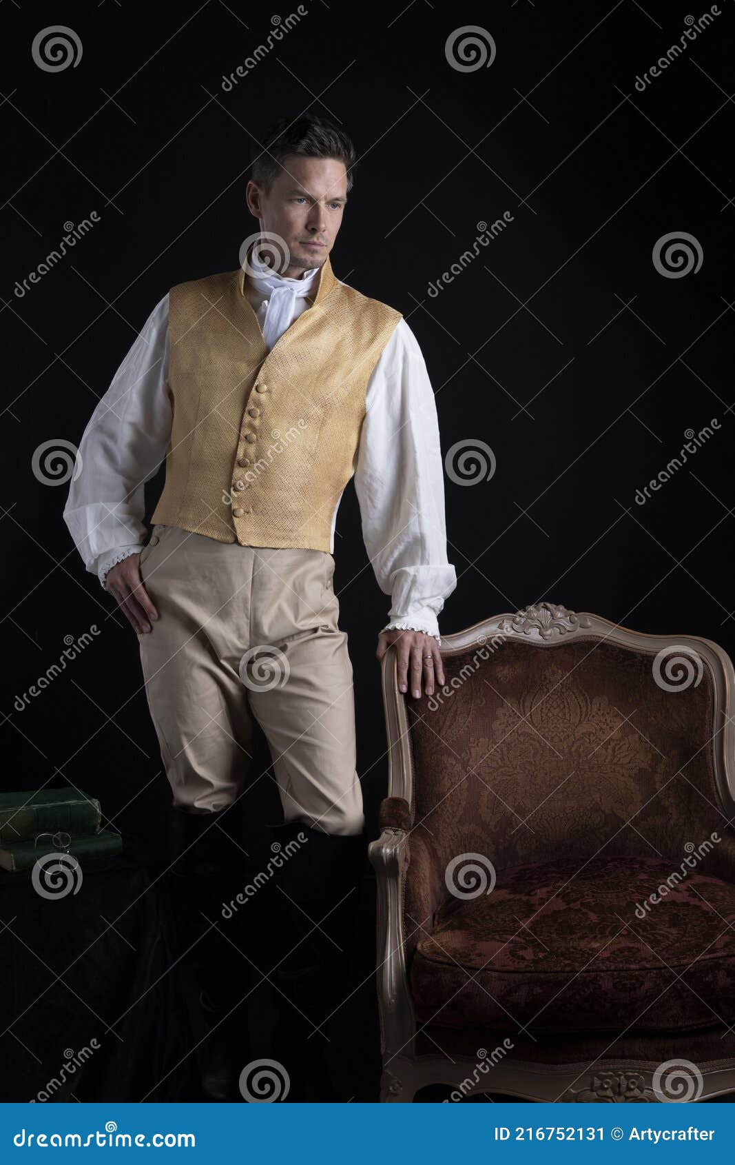 A Handsome Regency Gentleman Wearing a Gold Waistcoat Stock Image ...