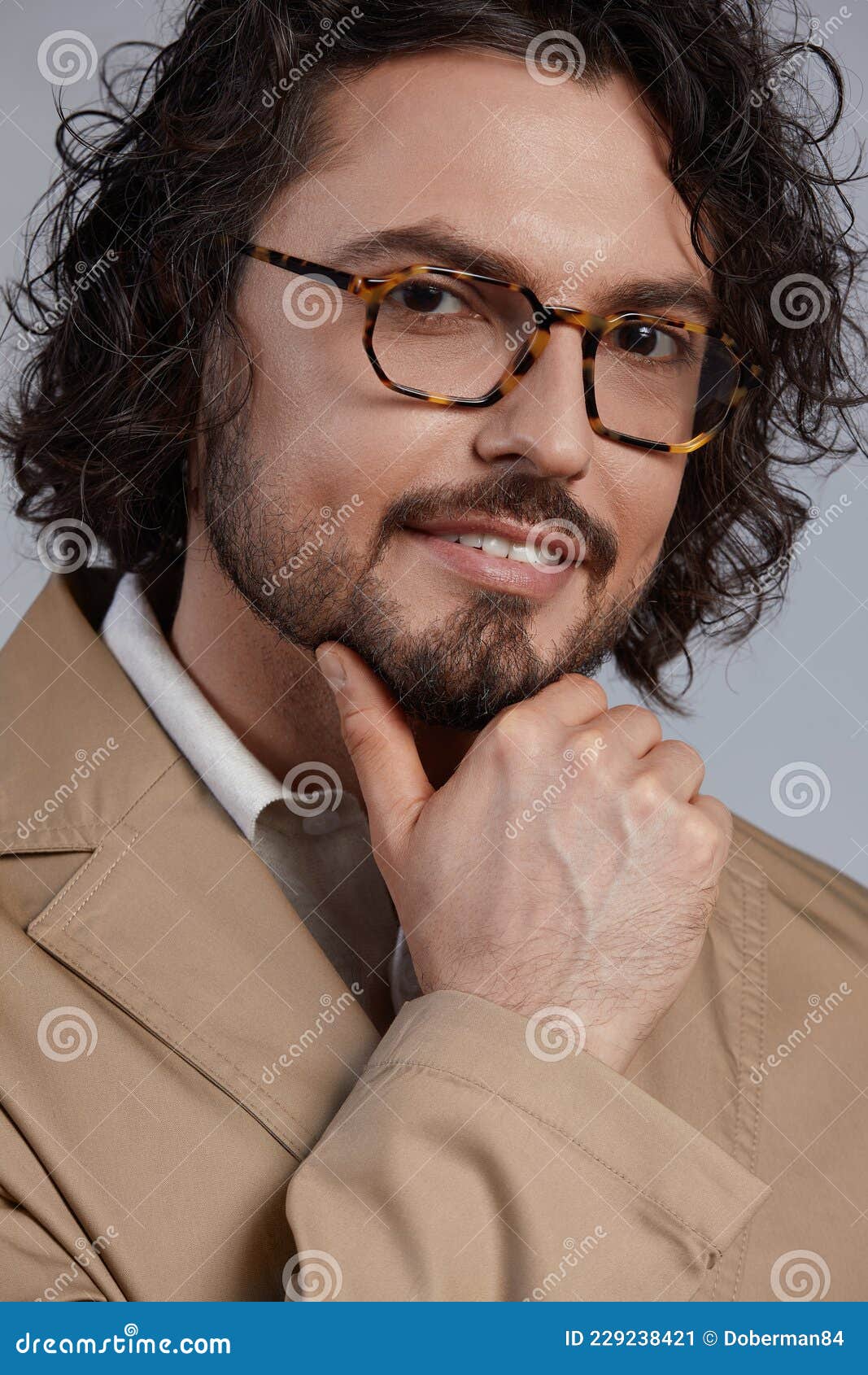 Handsome, Smiling, Young Man with Dark Long Hair and Stylish Glasses Isolated on Gray Background, in Stylish Clothes Stock Image - Image of handsome, gray: 229238421 Handsome, Smiling, Young Man with Dark Long Hair and Stylish Glasses Isolated on Gray Background, in Stylish Clothes Stock Image - Image of handsome, gray: 229238421