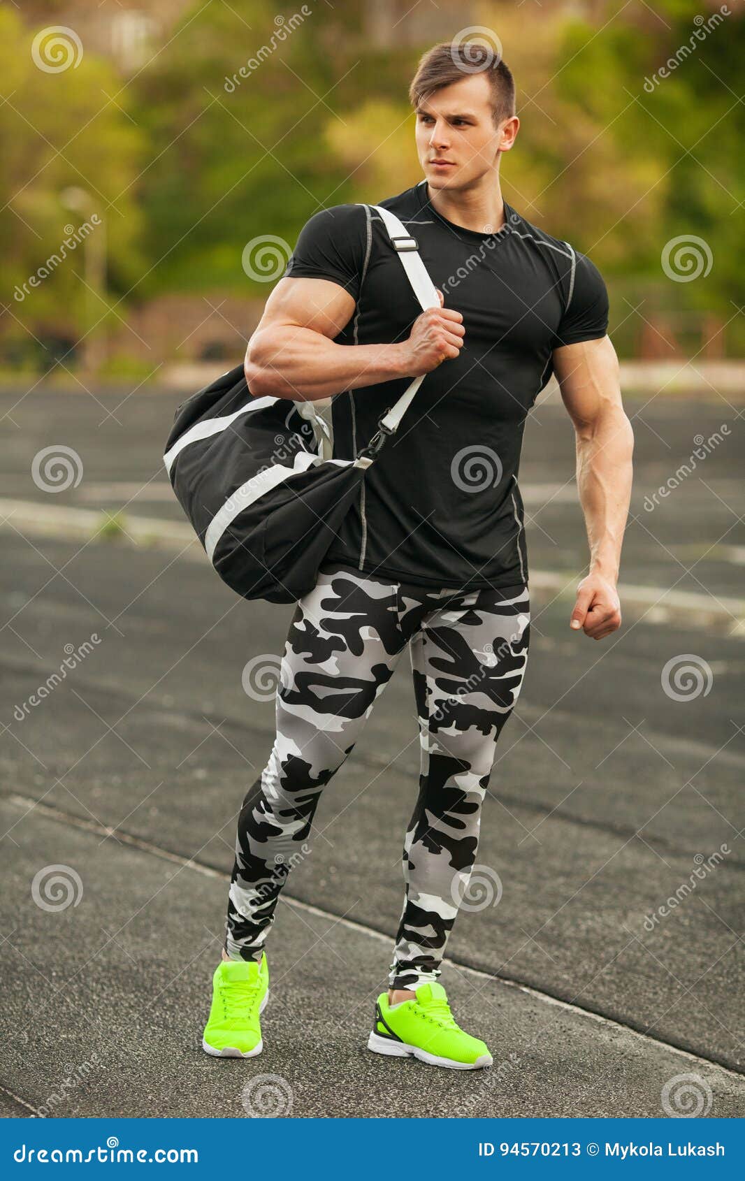 Handsome Sport Man in Sportswear Outdoor. Athletic Male Outside Stock Image  - Image of health, lifestyle: 94570213