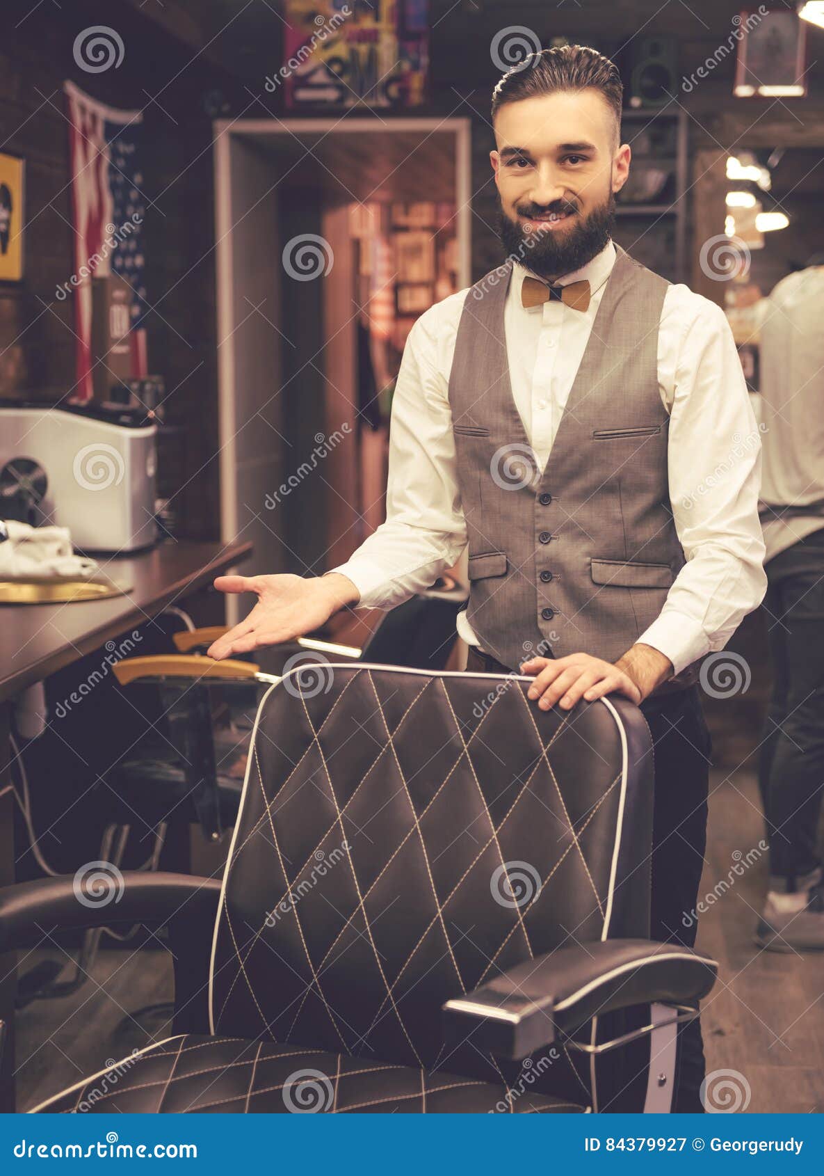 Handsome stylish barber stock image. Image of chair, hairstylist - 84379927