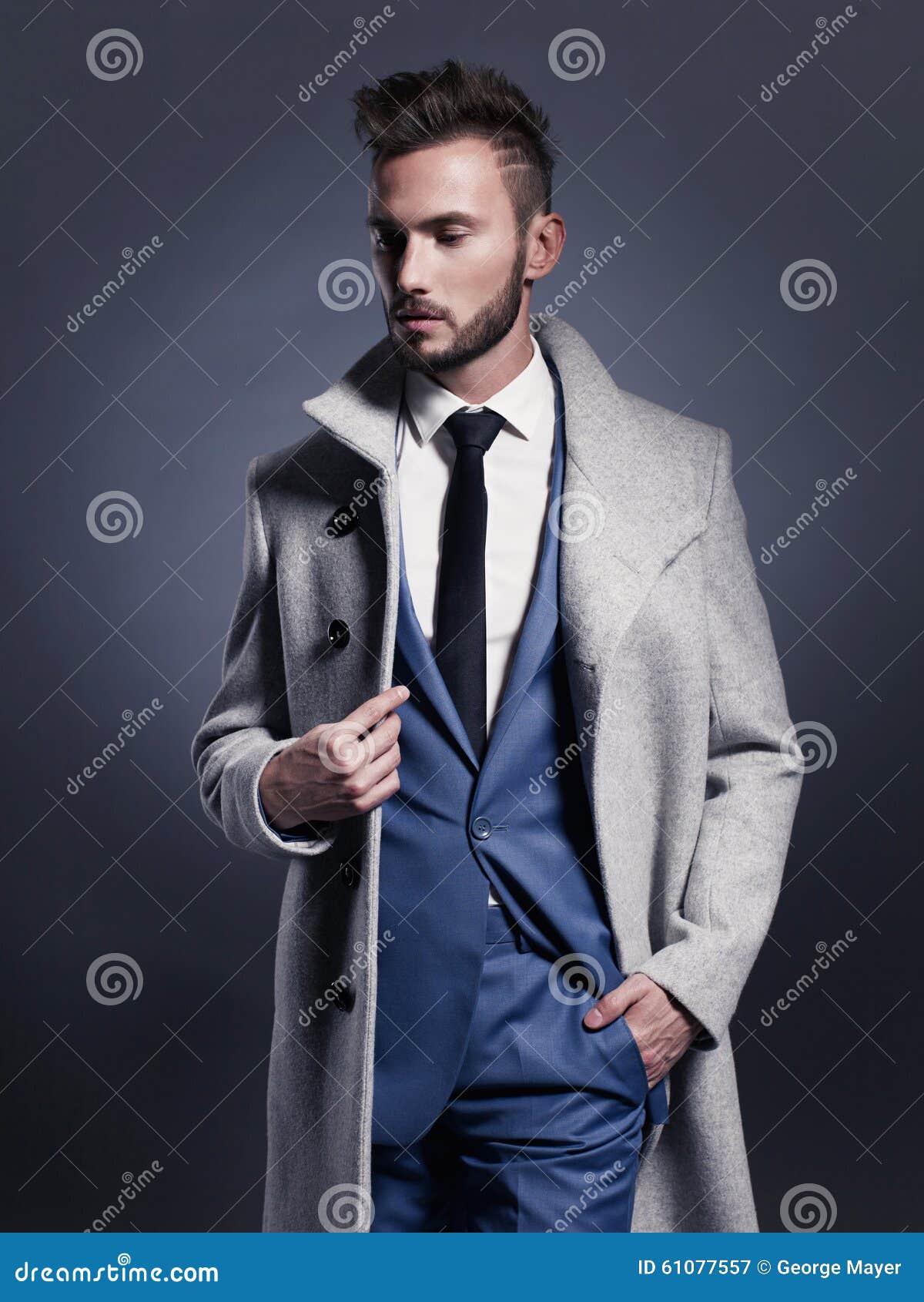 Handsome Stylish Man in Autumn Coat Stock Image - Image of casual ...