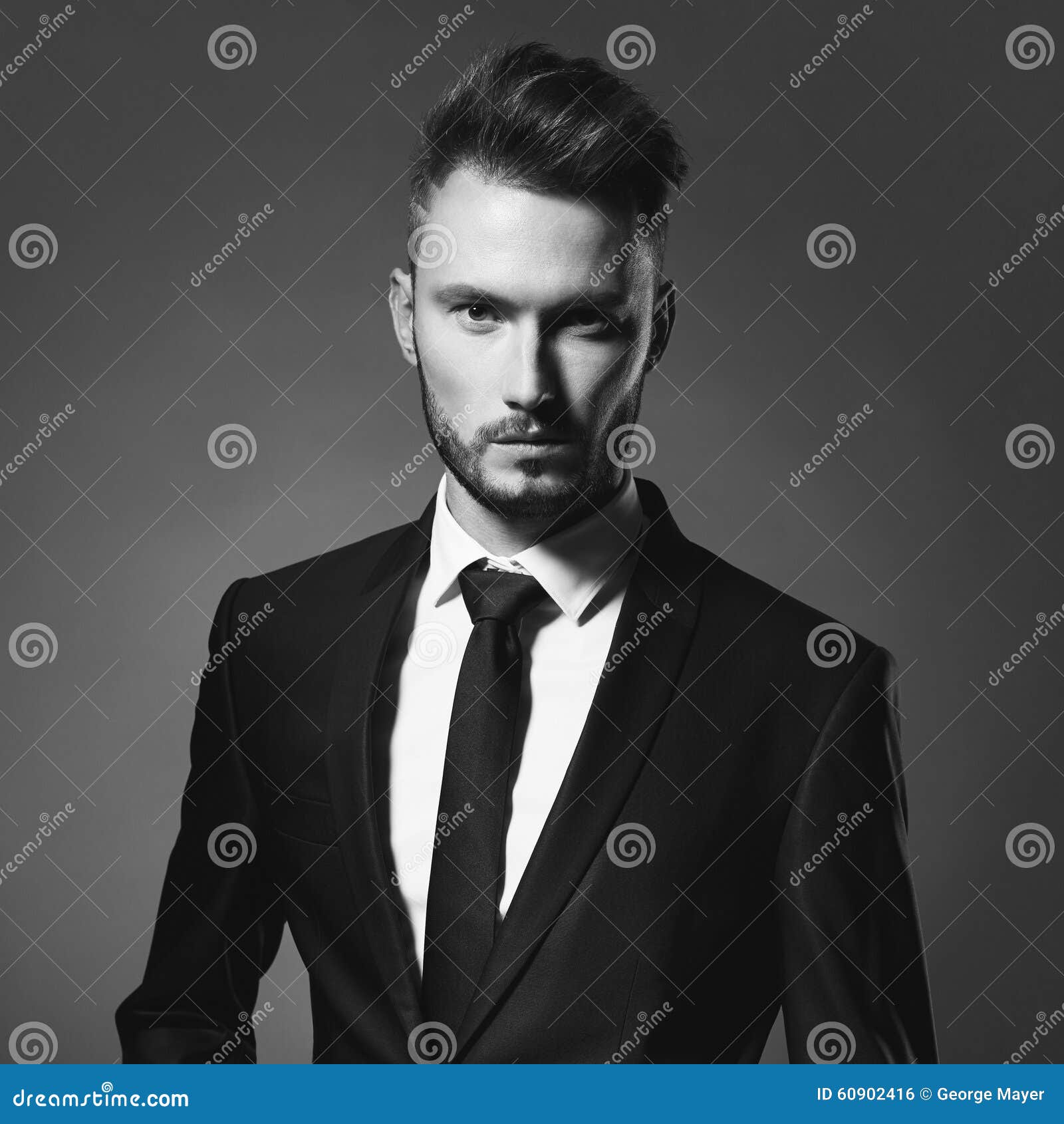 Handsome Stylish Man in Black Suit Stock Photo - Image of lifestyles ...