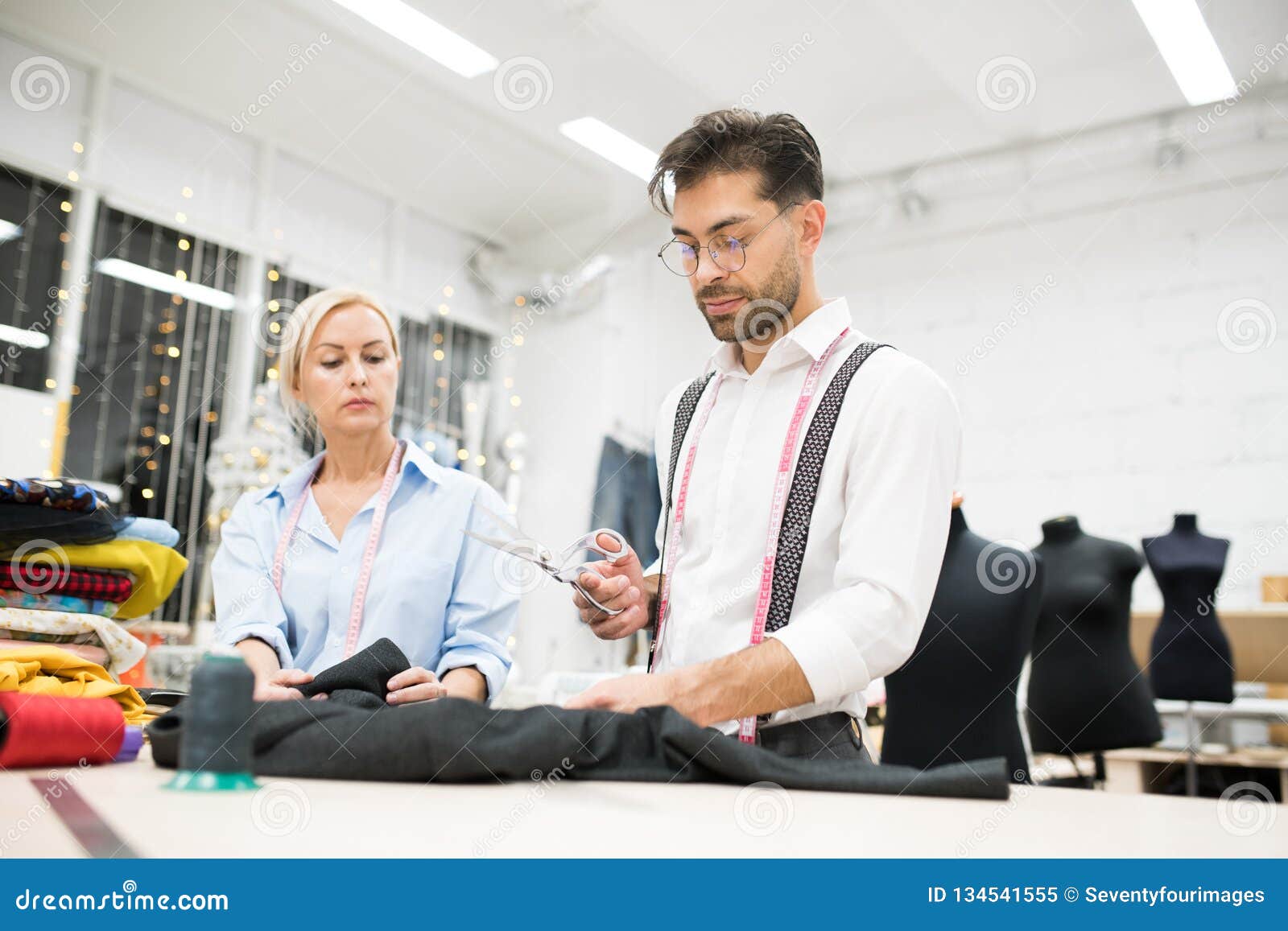 Handsome Tailor Working in Atelier Stock Image - Image of artisan ...