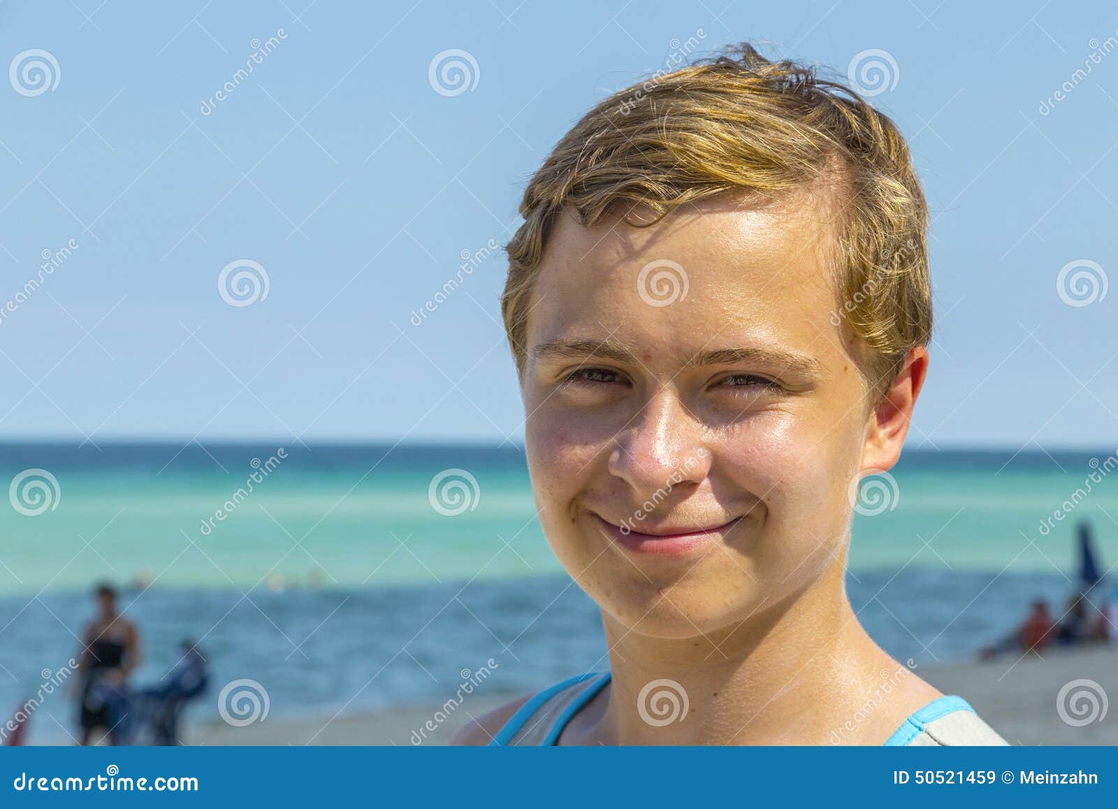 Handsome Teen Has Fun Swimming in the Ocean Stock Image - Image of cute ...