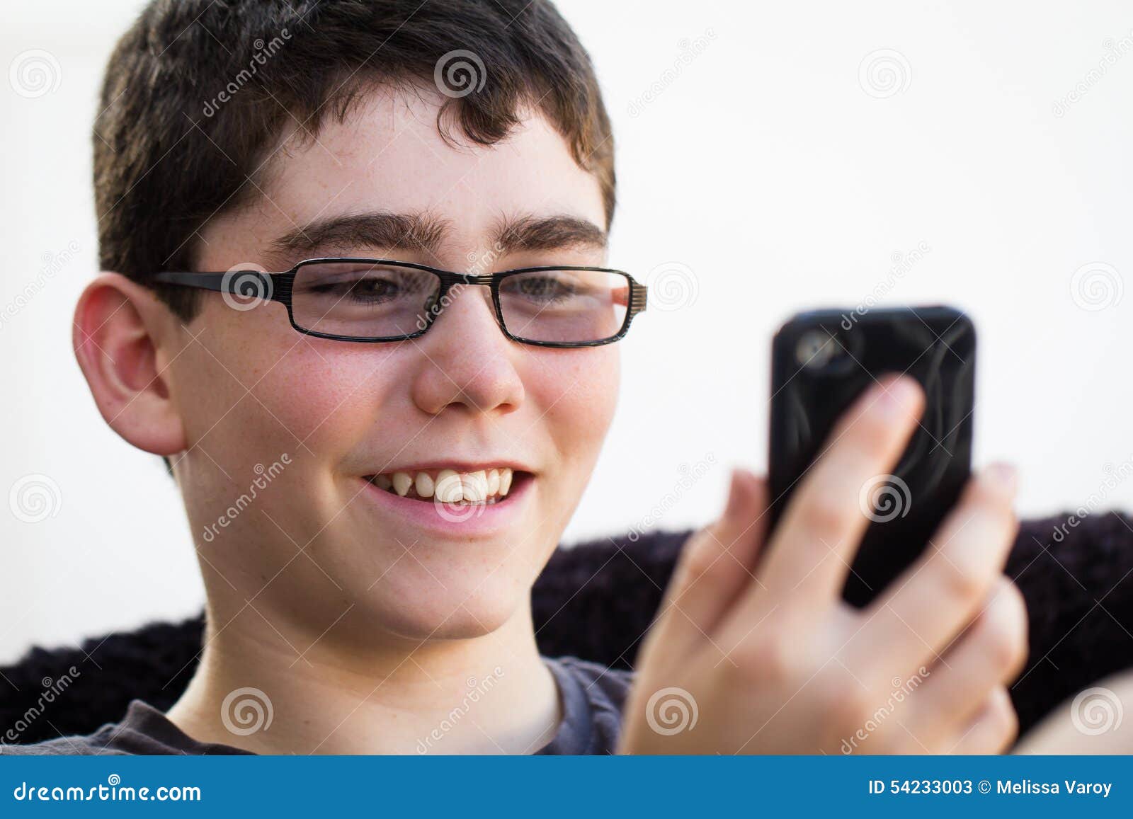 Handsome Teen Using His Smartphone Stock Image - Image of mobile, kids ...