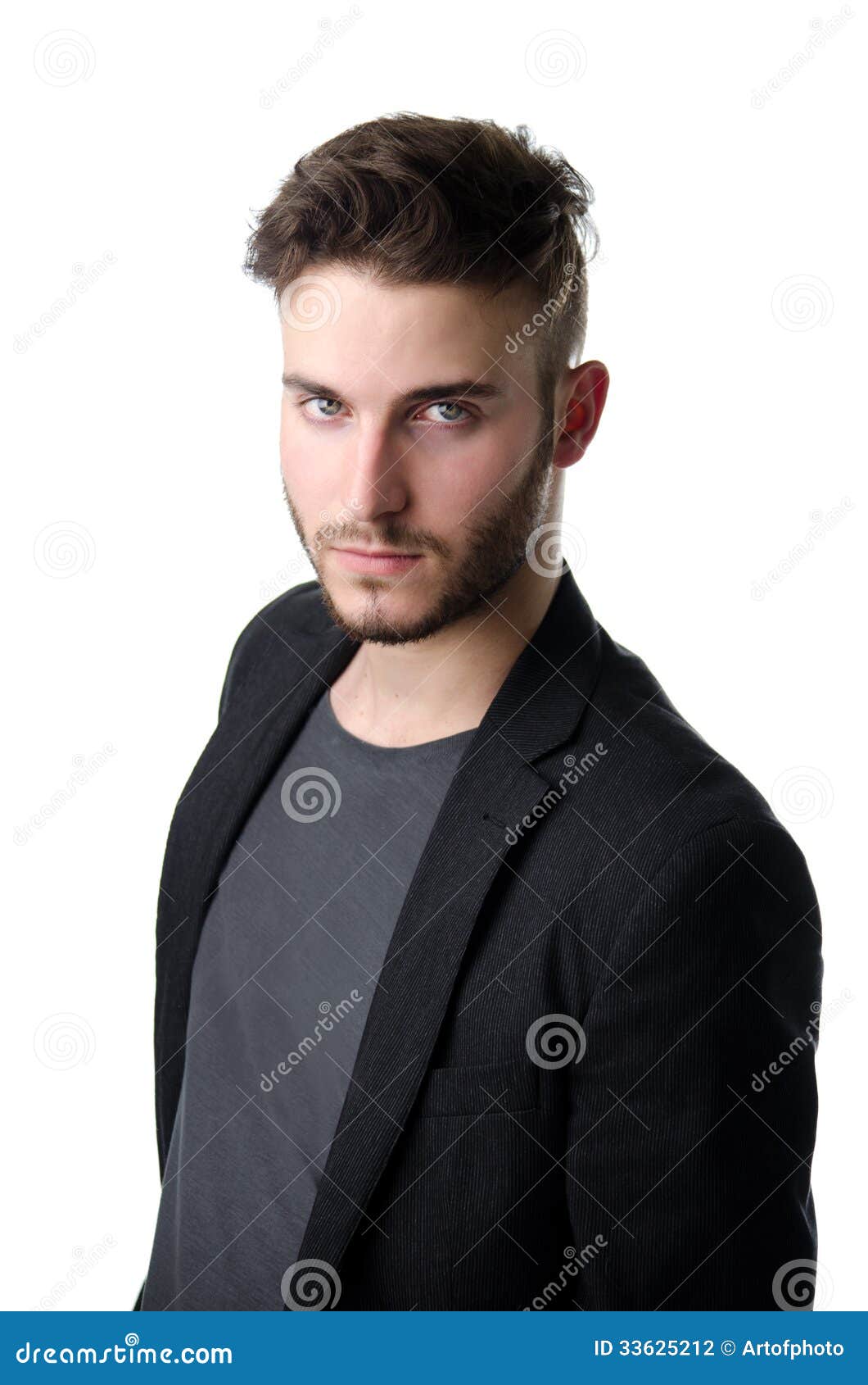 Handsome Young Business Man Looking in Camera, Serious Stock Photo ...