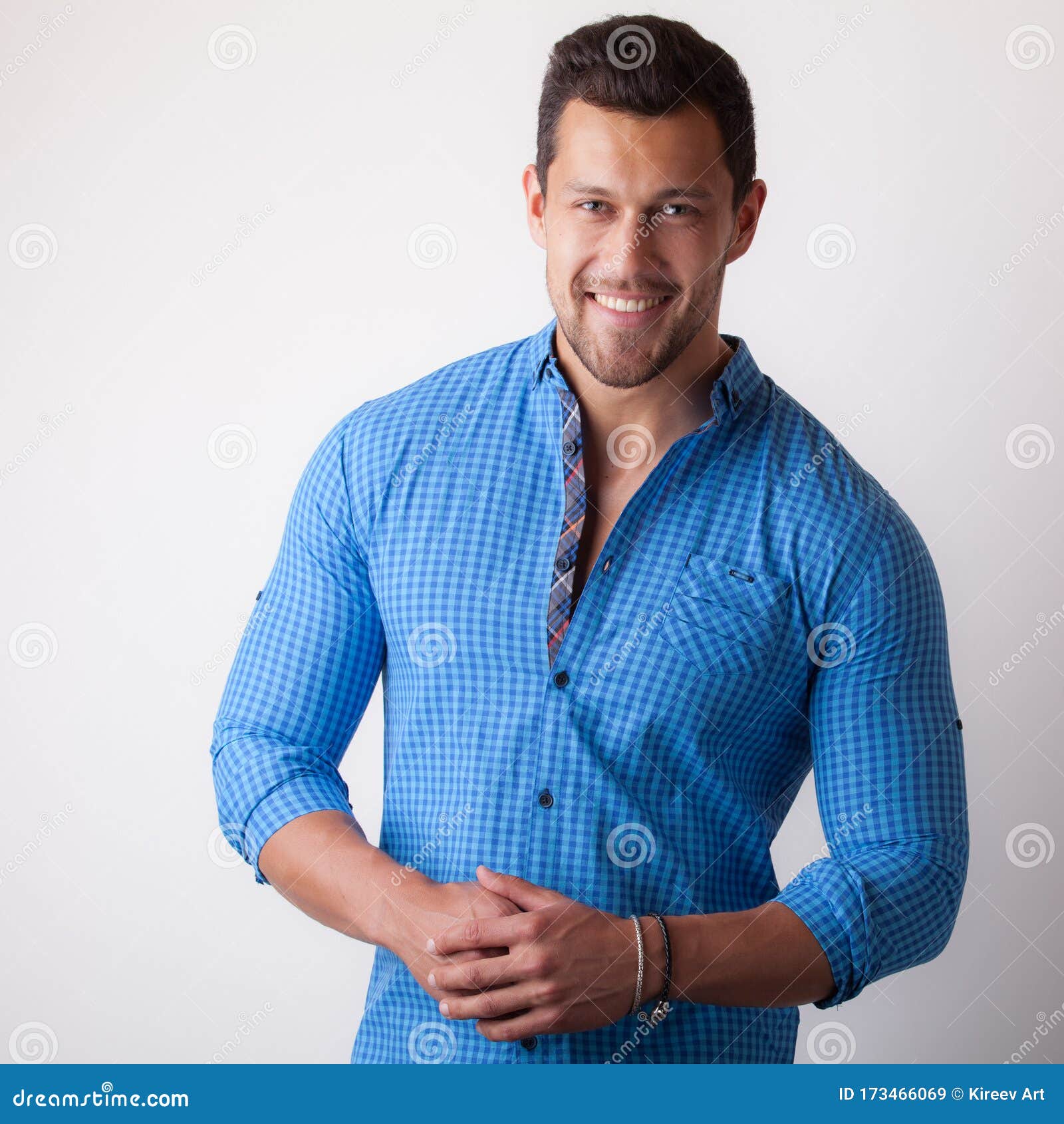 Handsome Young Elegant Man Studio Portrait Close-up. Stock Image ...