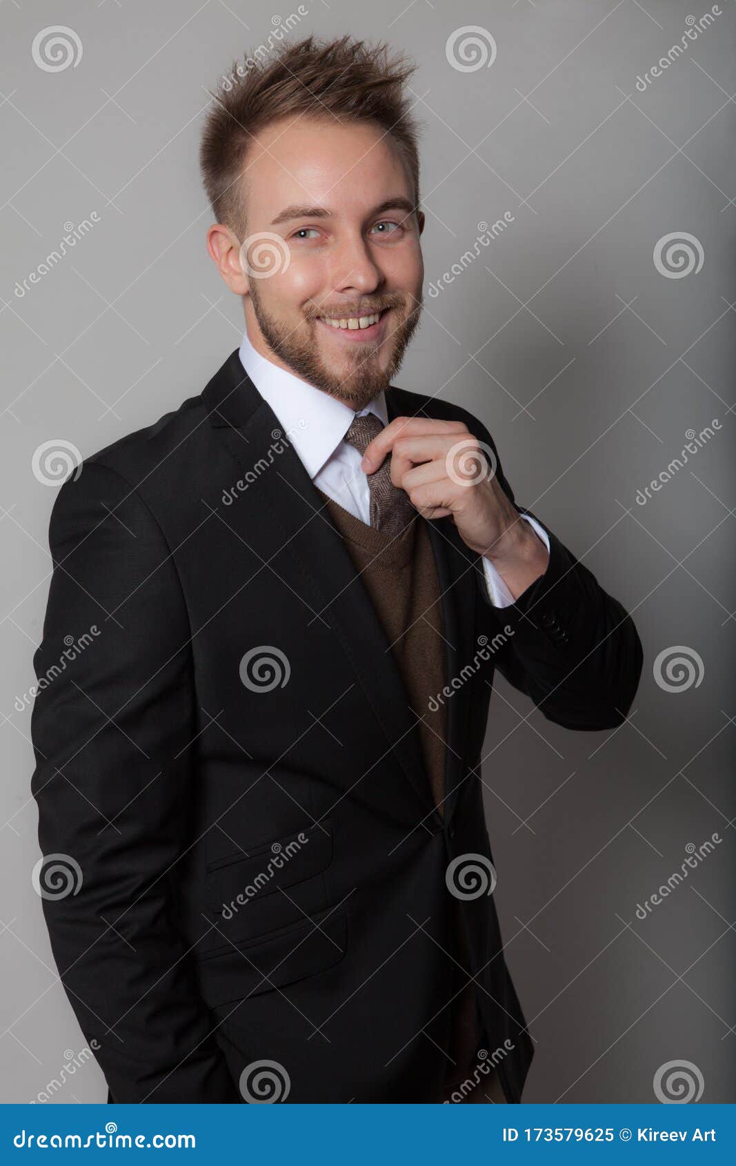 Handsome Young Elegant Man Studio Portrait Close-up. Stock Image ...