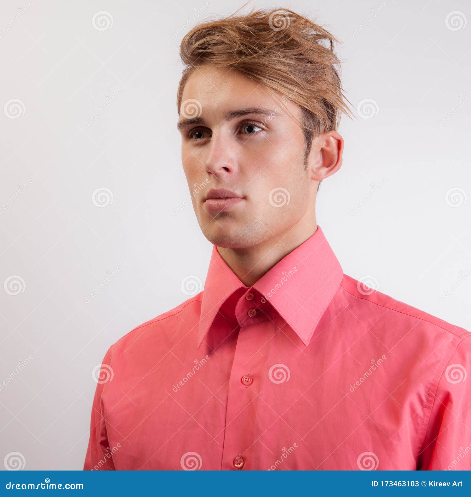 Handsome Young Elegant Man Studio Portrait Close-up. Stock Image ...