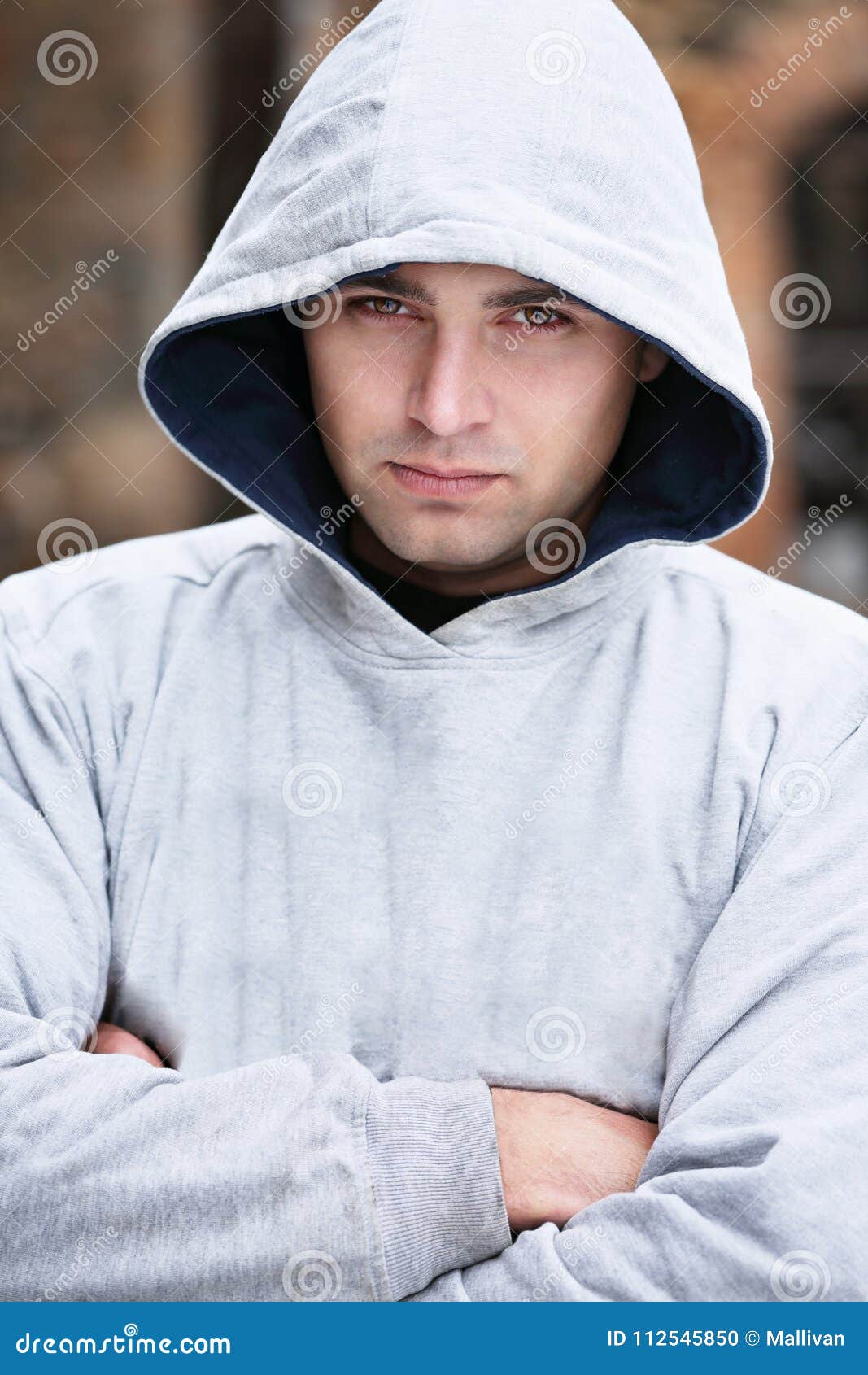 Portrait of a Man in a Hood Stock Photo - Image of clothes, people ...