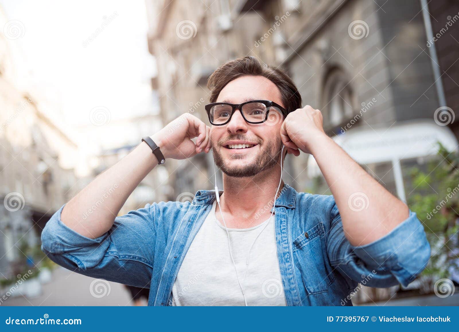 Handsome Young Man Having a Walk Stock Image - Image of hear, building ...