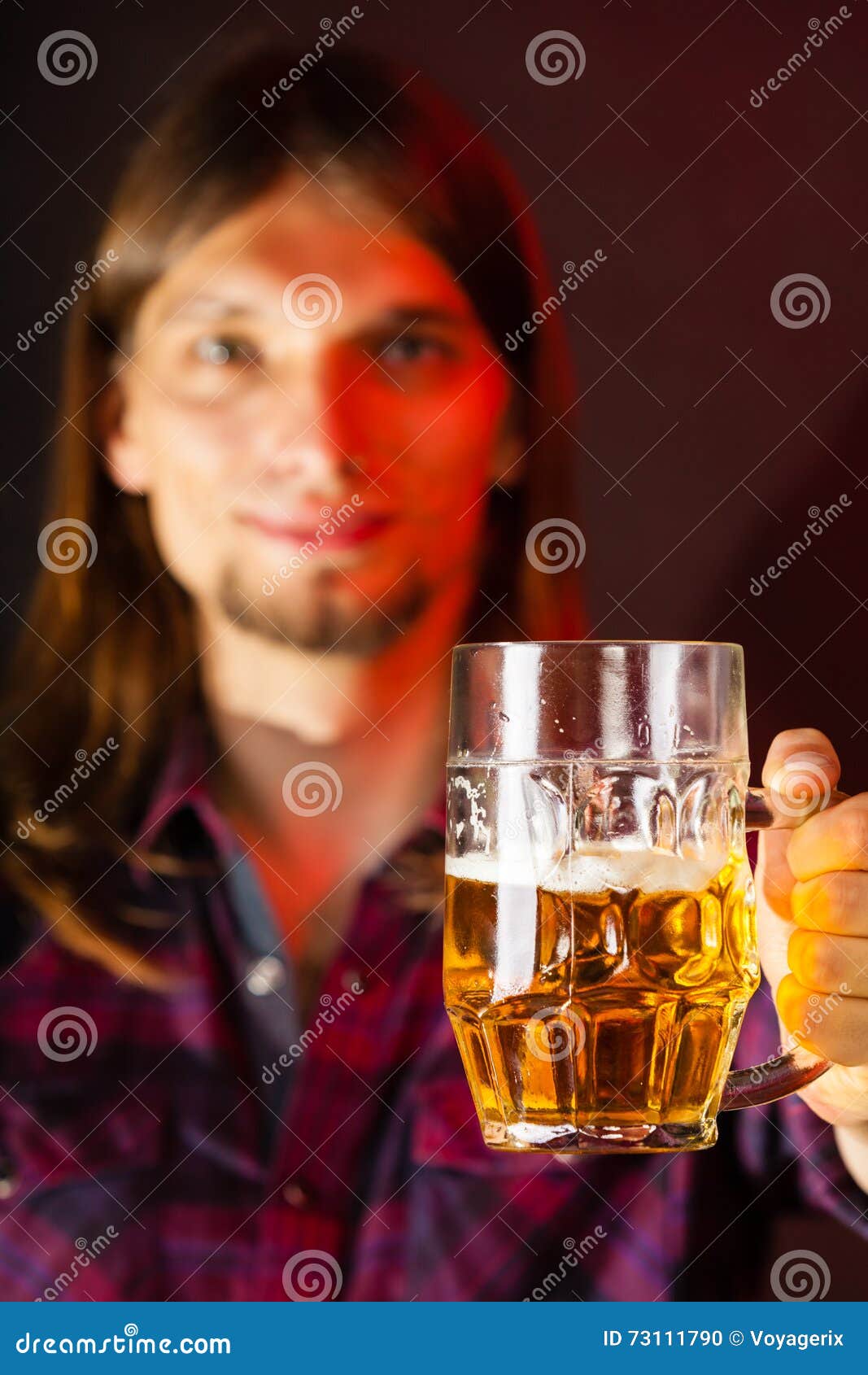 Handsome Young Man Holding a Mug of Beer Stock Photo Image of lonely
