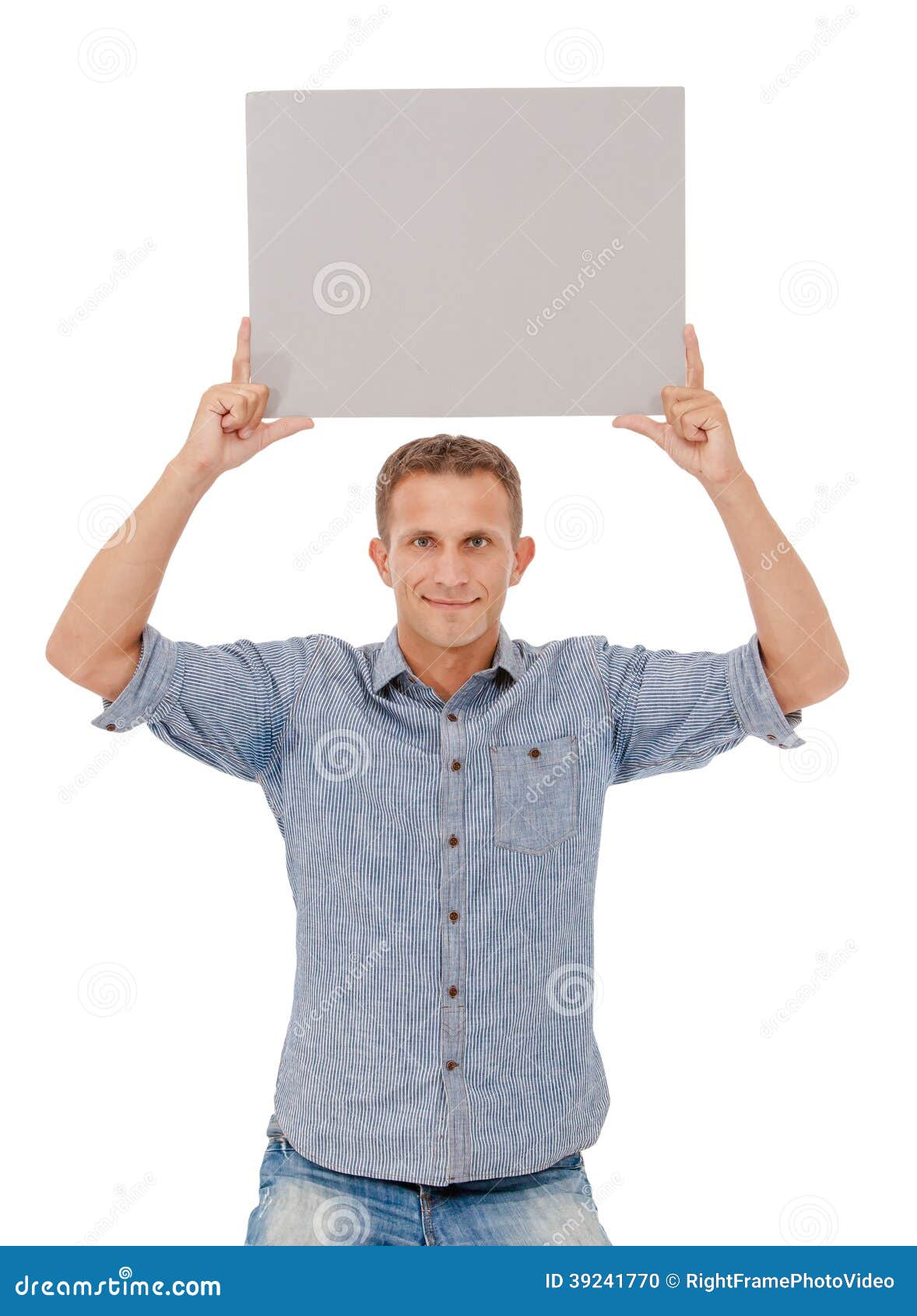 A Handsome Young Man Holding a Placard Stock Photo Image of handsome