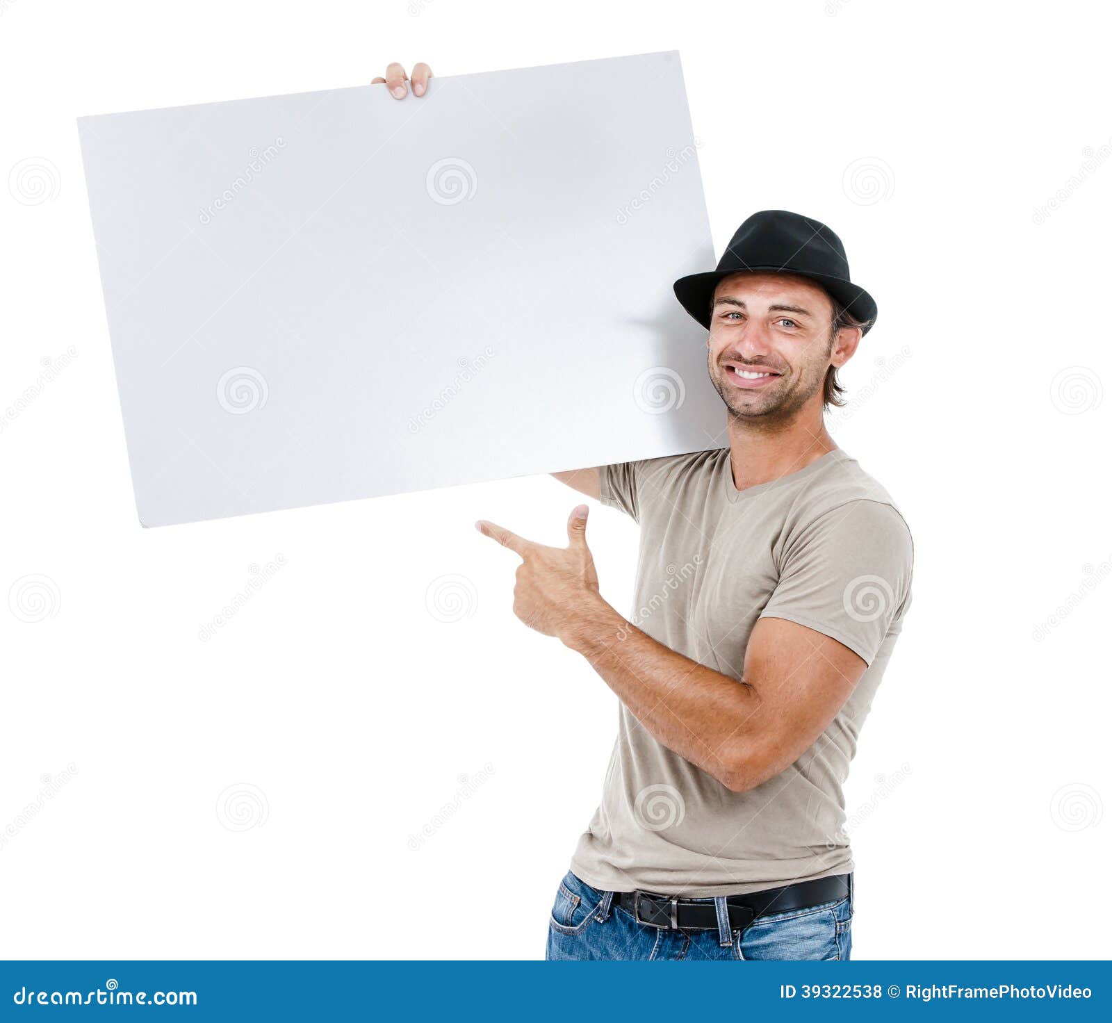 A Handsome Young Man Holding a Placard Stock Photo Image of lifestyle