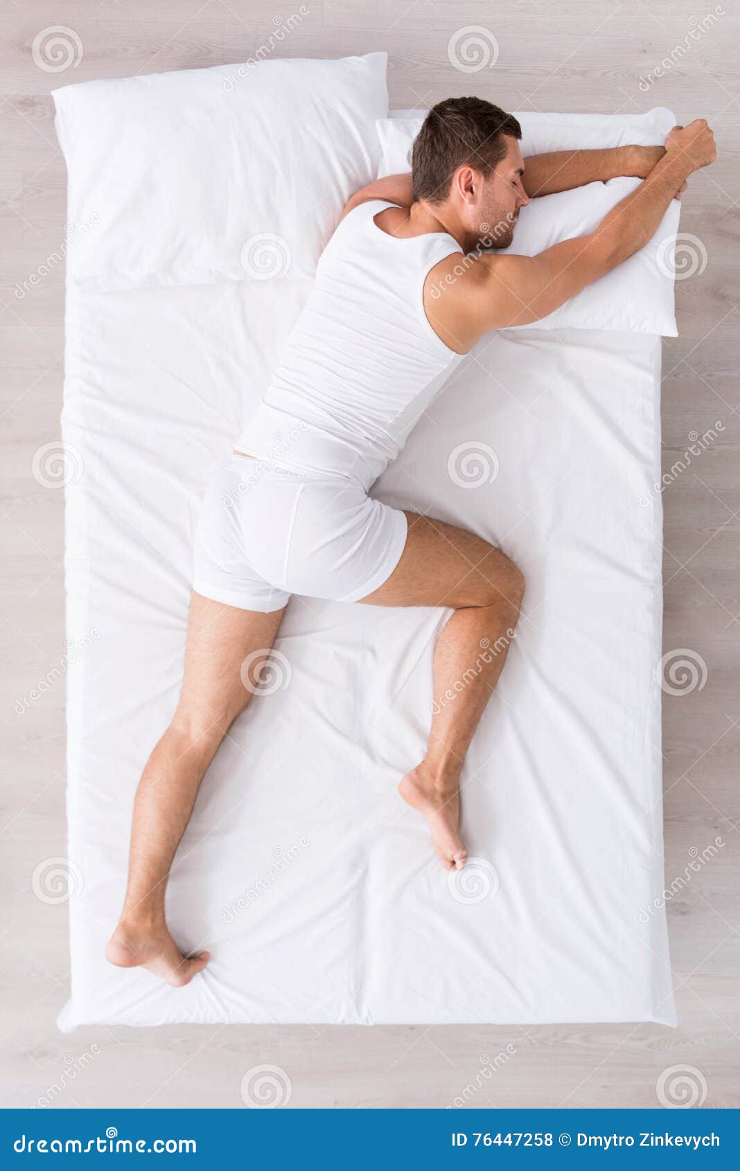 Handsome Young Man Lying on Bed Stock Photo Image of pillow, dream