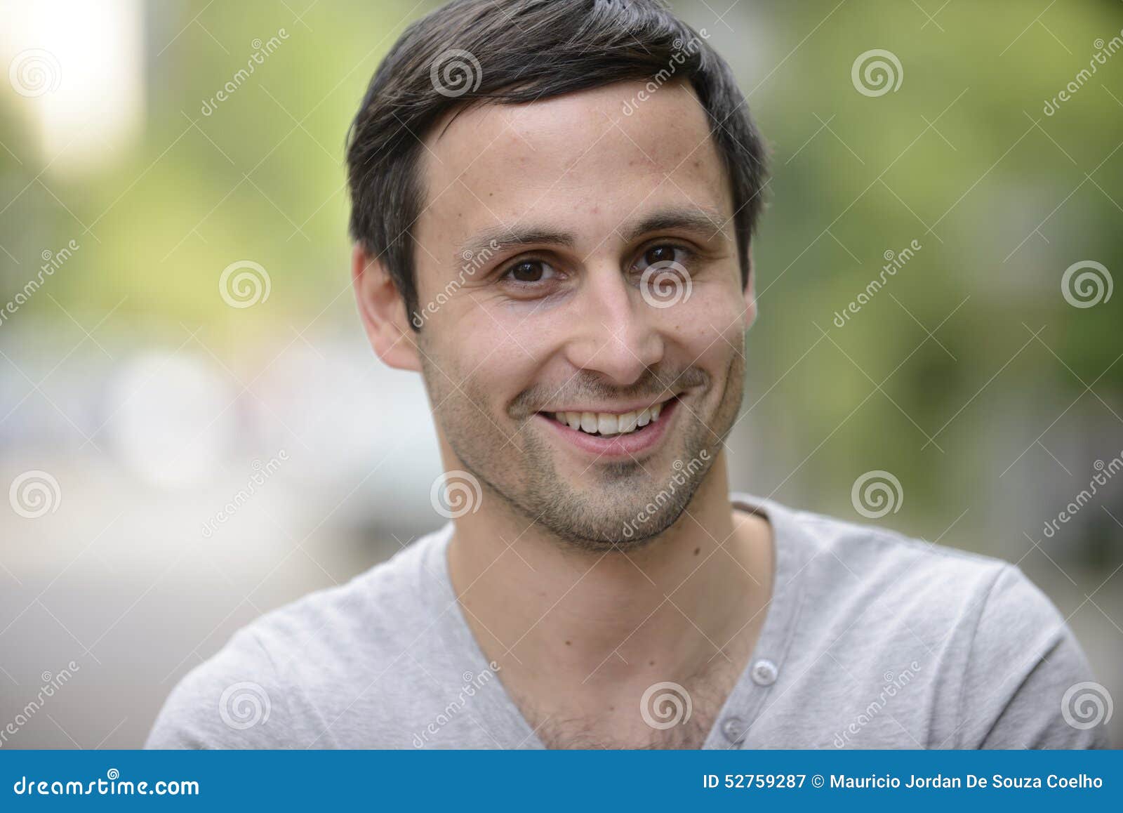 Handsome Young Man Outdoors Stock Image - Image of casual, happy: 52759287
