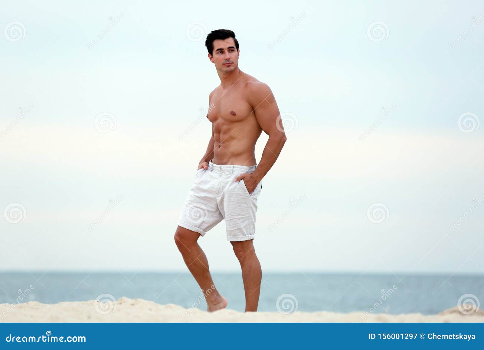 18,18 Young Male Model Posing Beach Photos   Free & Royalty Free ...