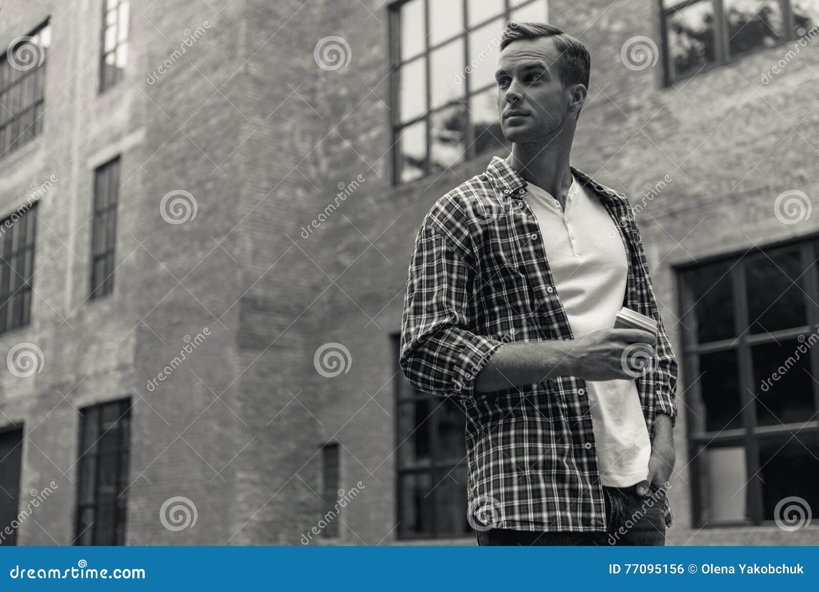 Handsome Young Man Spending Day in City Stock Photo - Image of shot ...